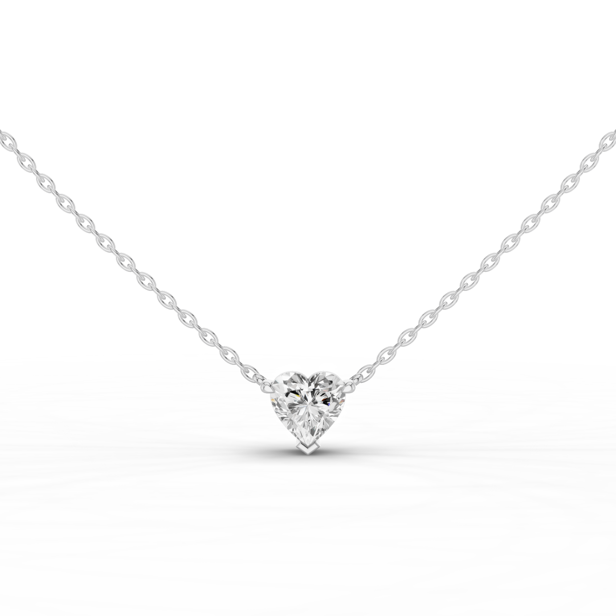 Solitaire Heart Necklace 4 CT