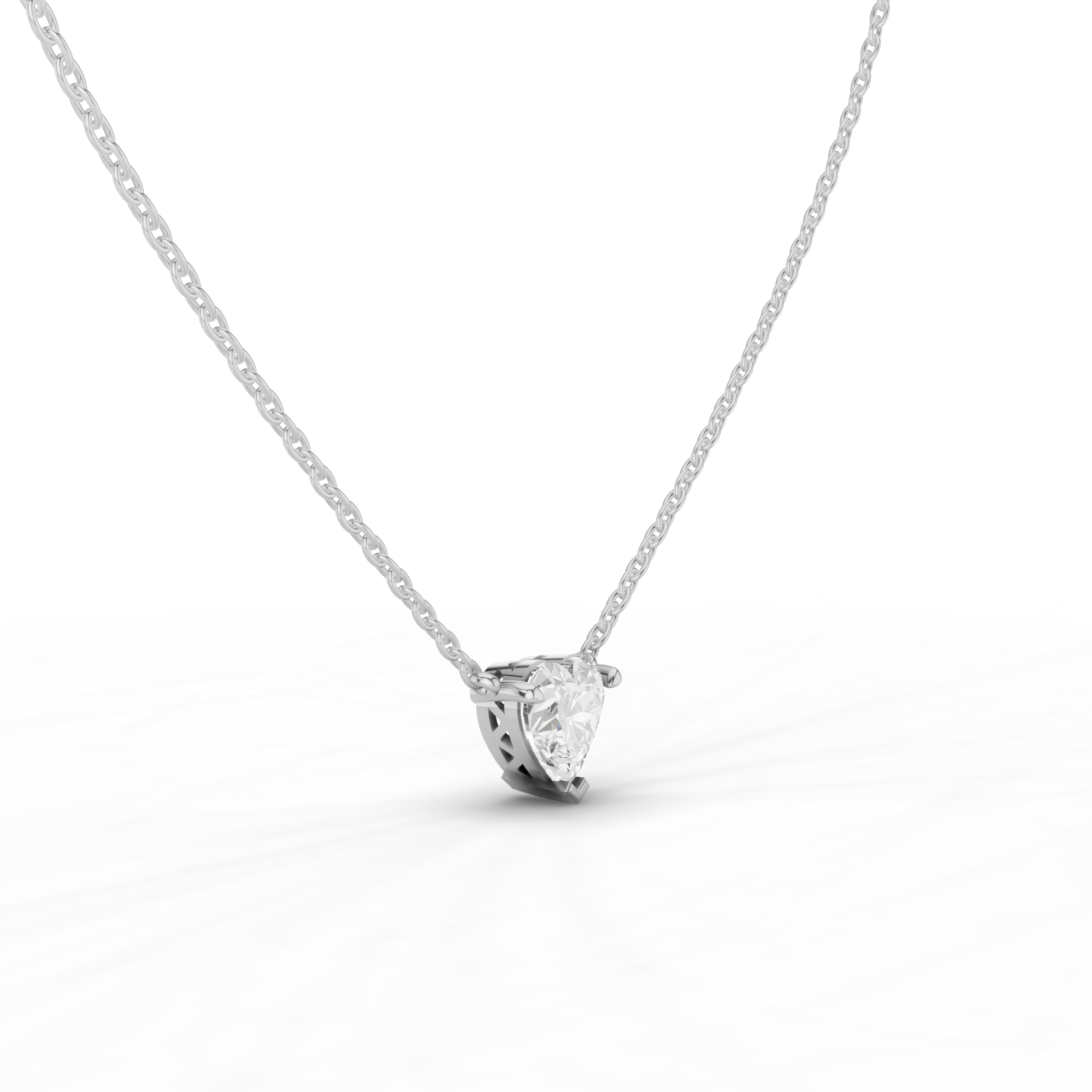 Solitaire Heart Necklace 2 CT