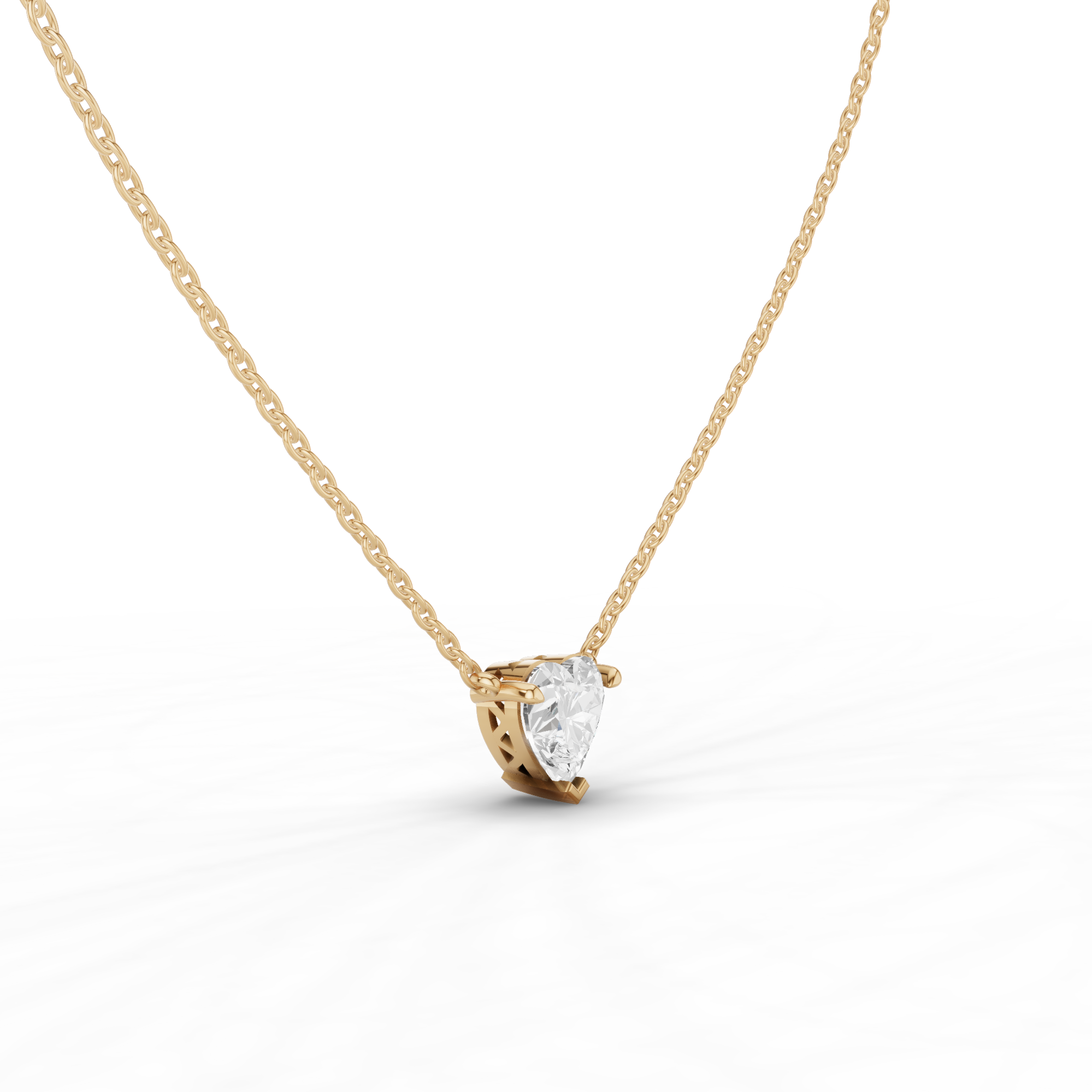 Solitaire Heart Necklace 2 CT