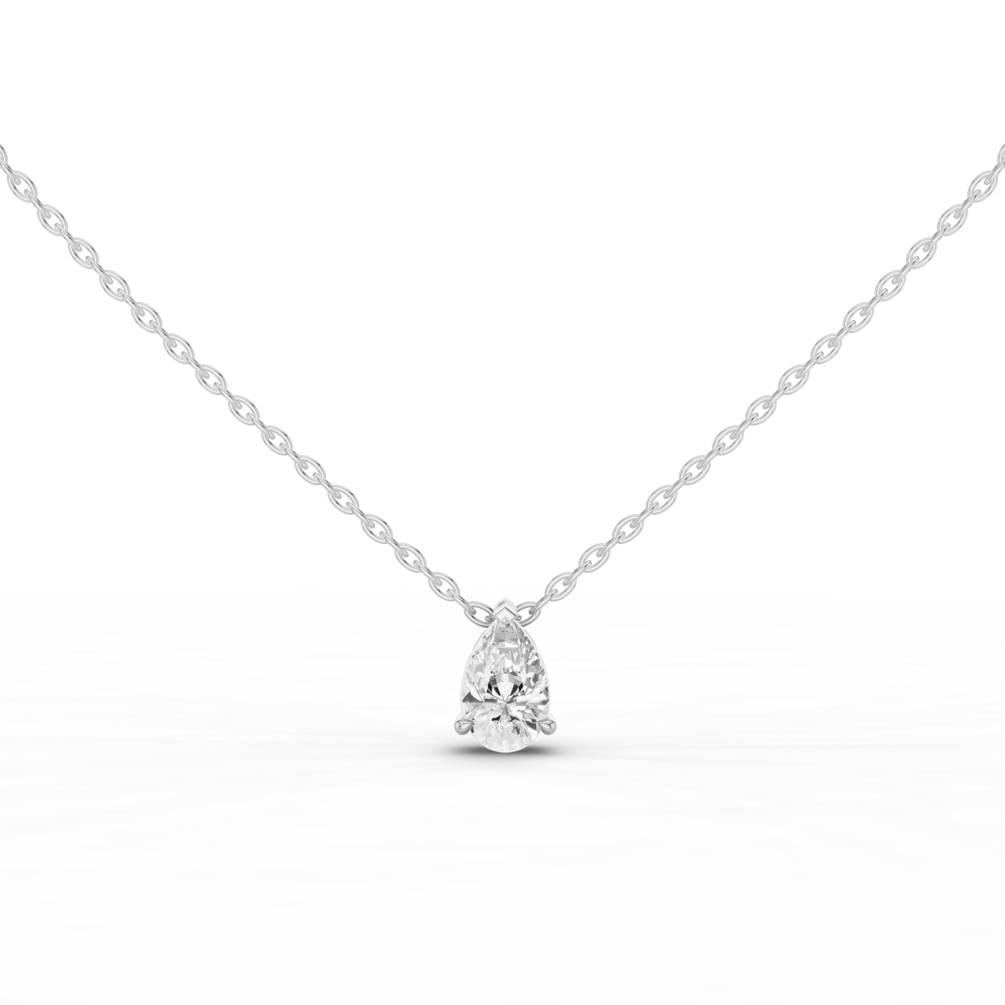 Solitaire Pear Necklace 5 CT
