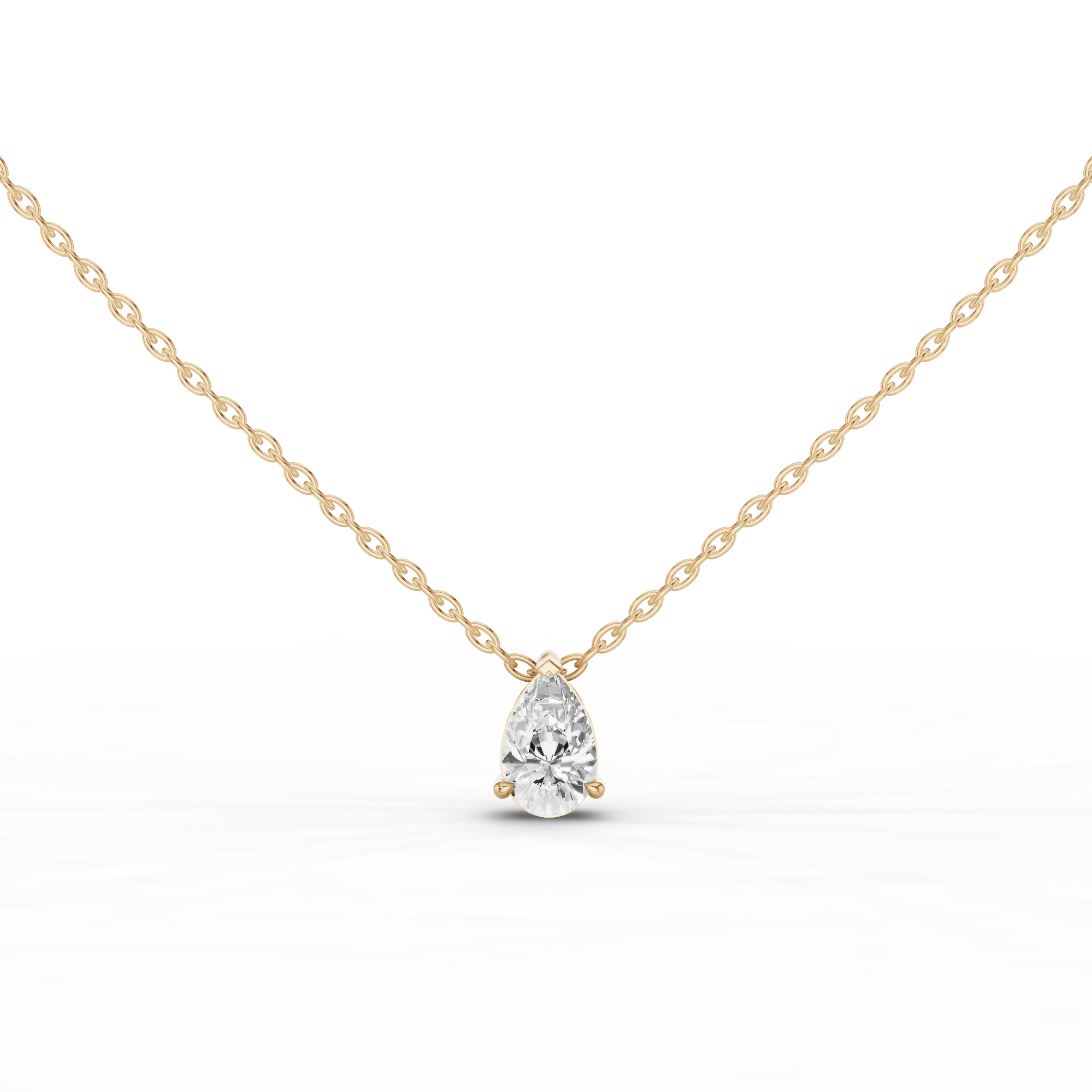 Solitaire Pear Necklace 5 CT