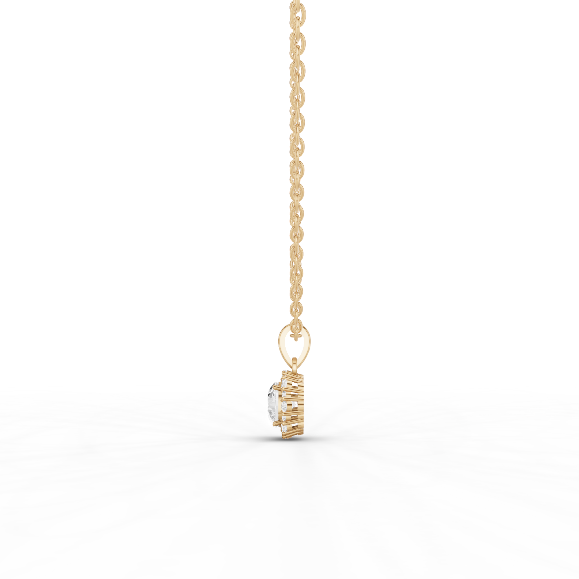 Round Halo Pendant Necklace