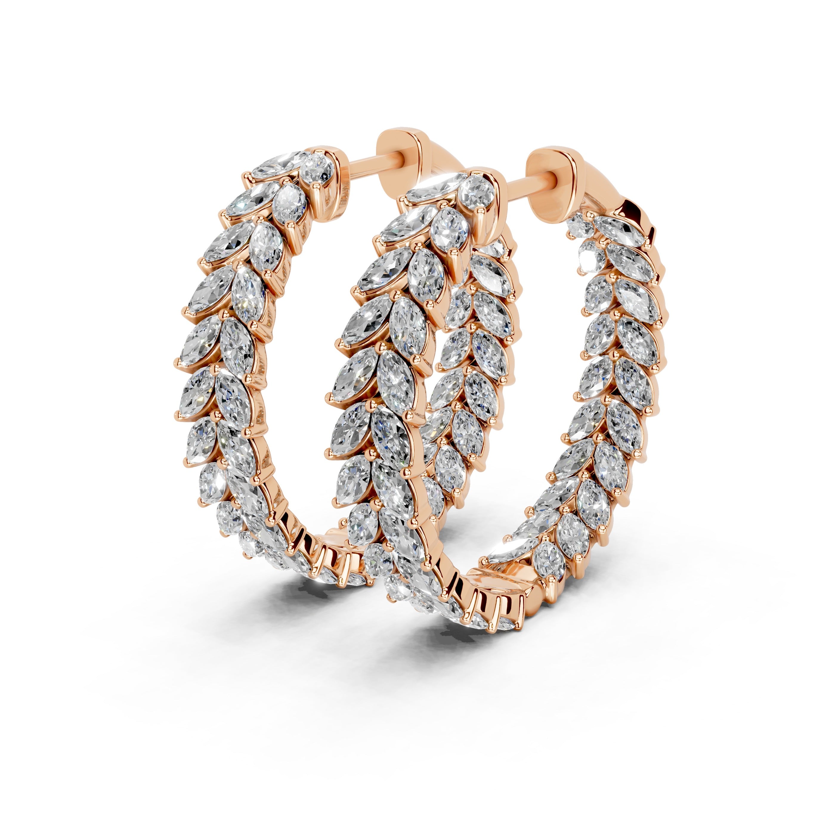 Marquise In & Out Hoop Earrings