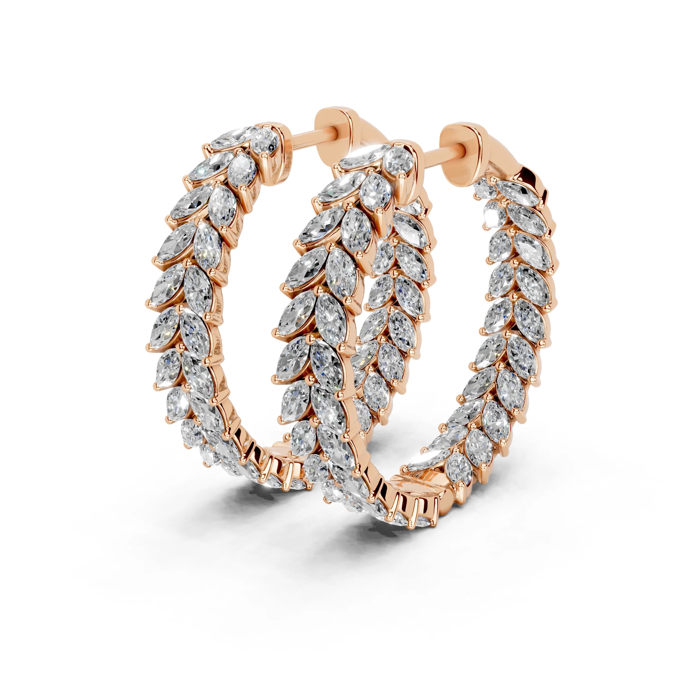 Marquise In & Out Hoop Earrings