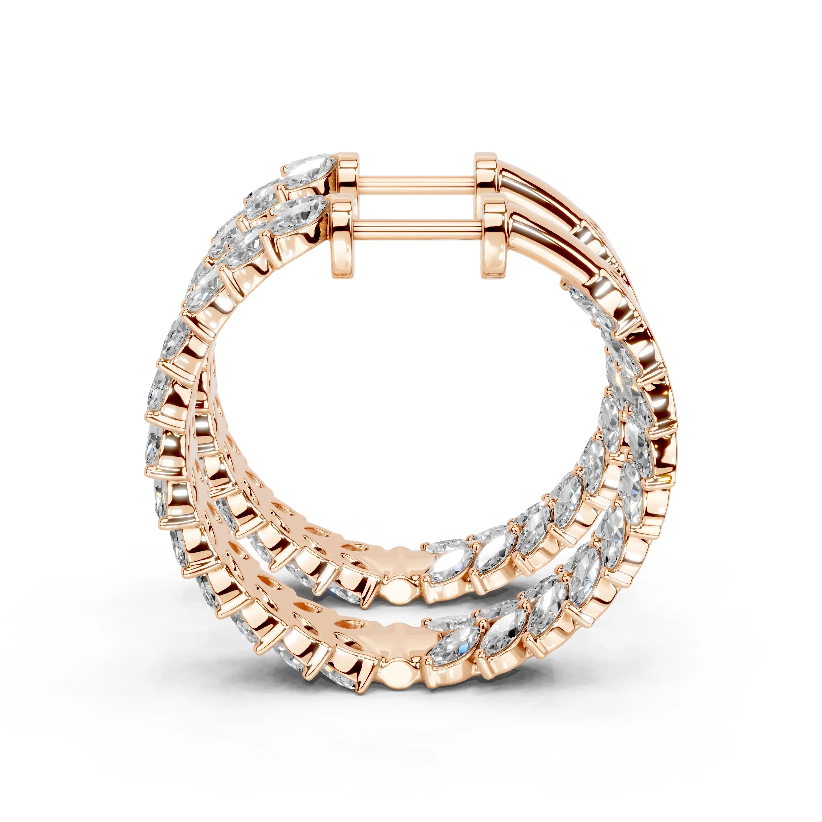 Marquise In & Out Hoop Earrings