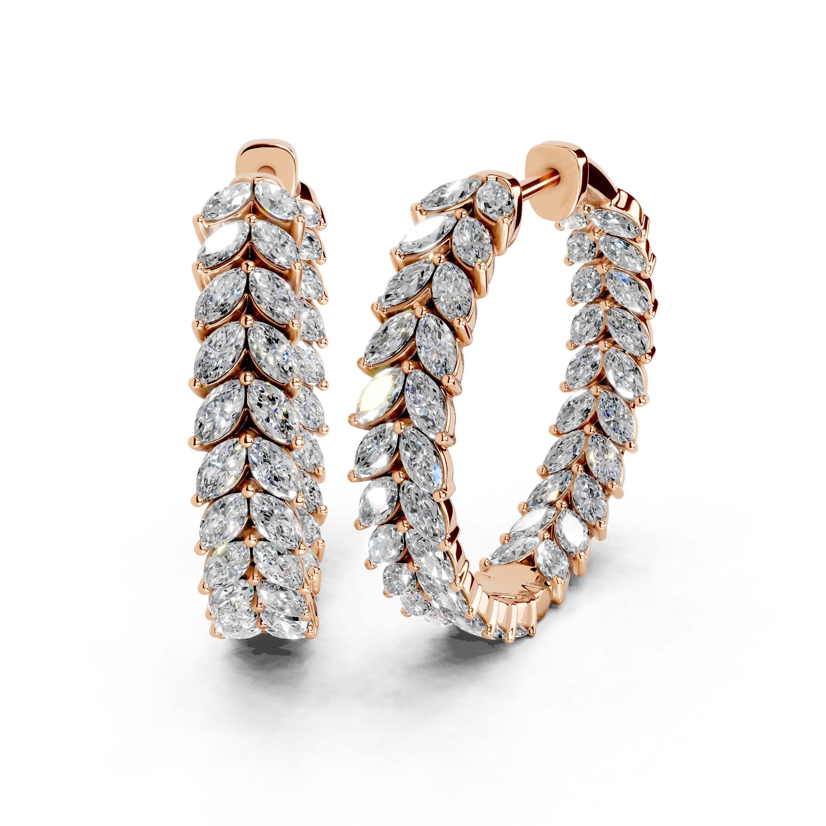 Marquise In & Out Hoop Earrings