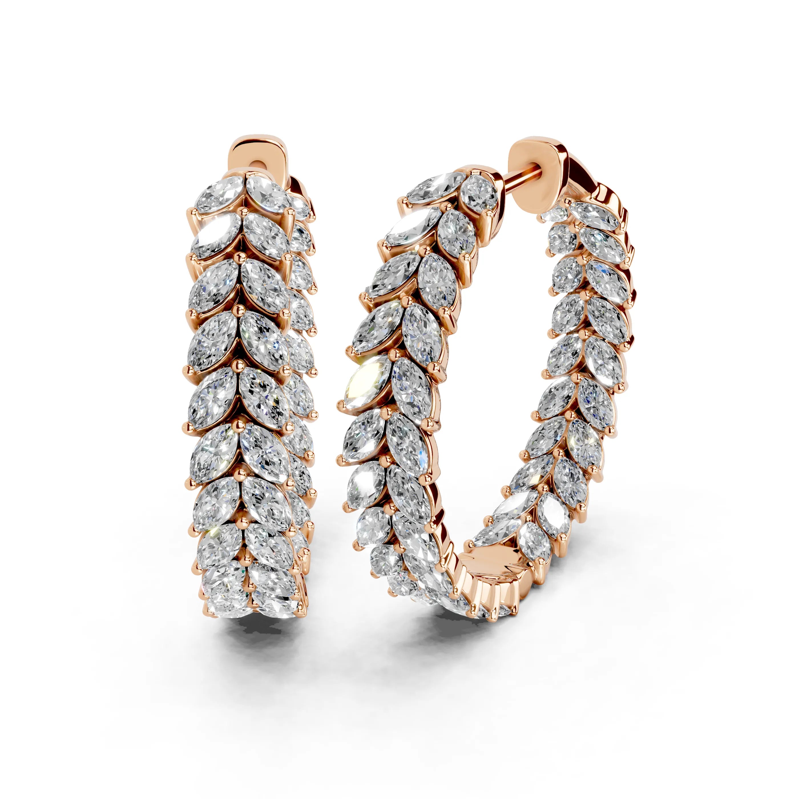 Marquise In & Out Hoop Earrings