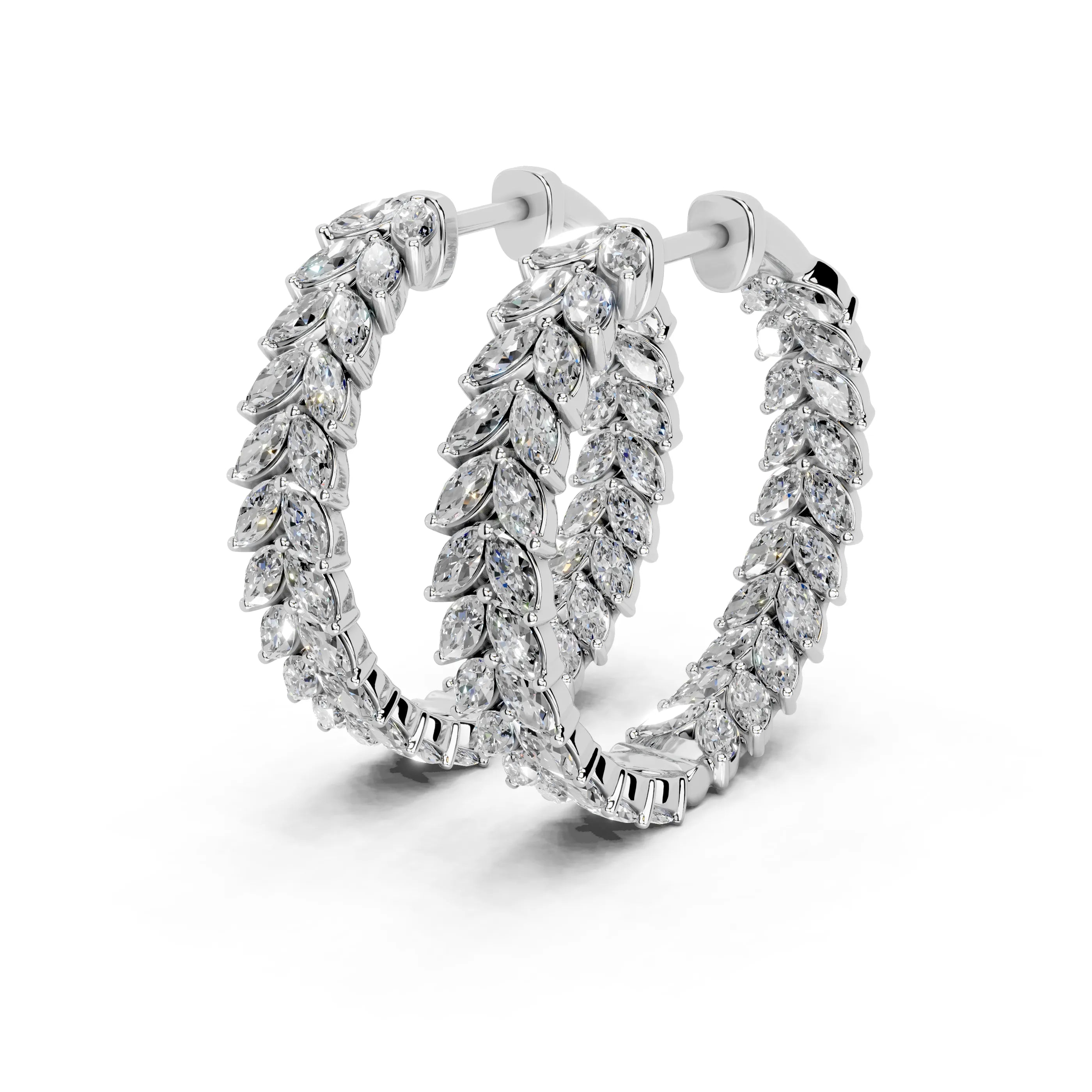 Marquise In & Out Hoop Earrings