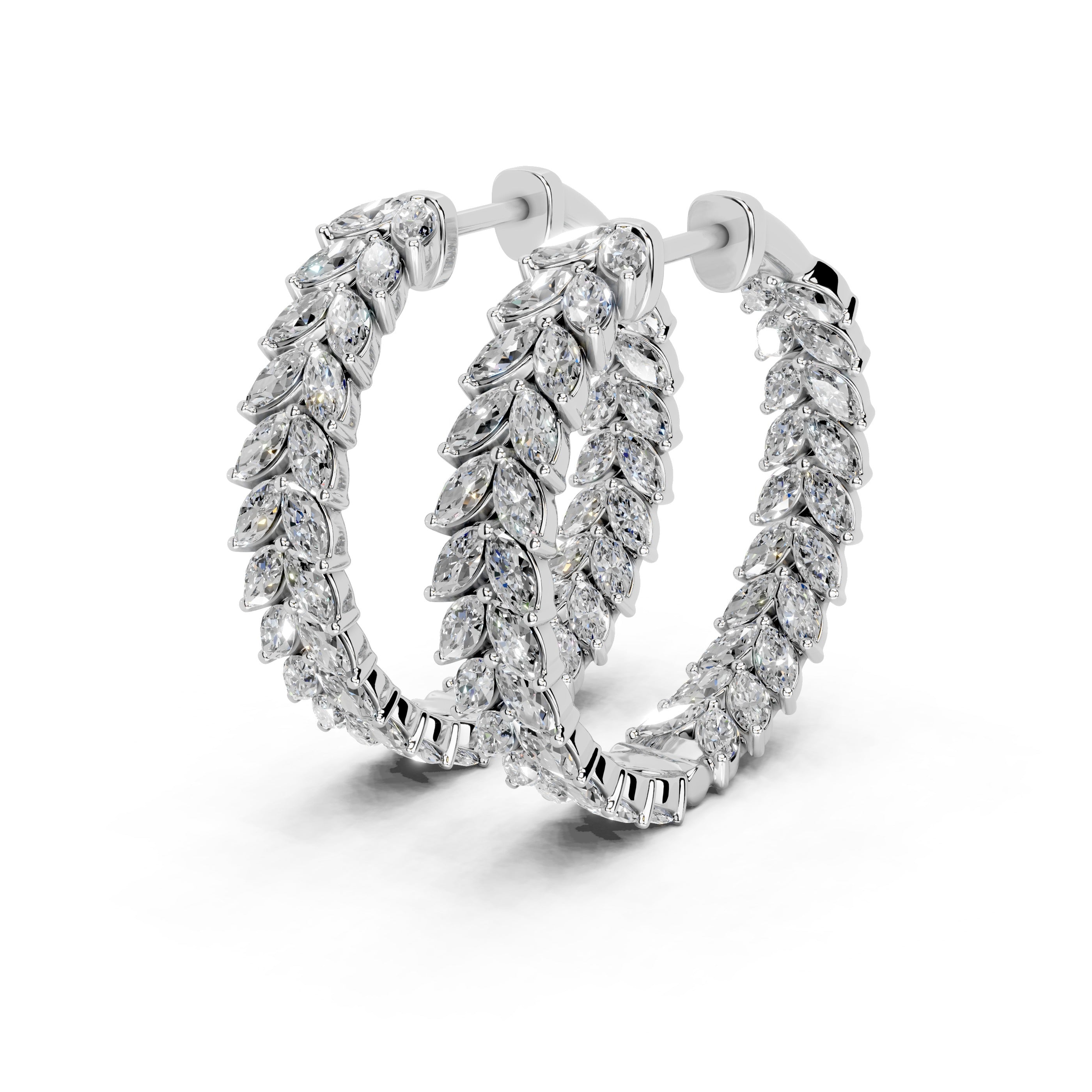 Marquise In & Out Hoop Earrings
