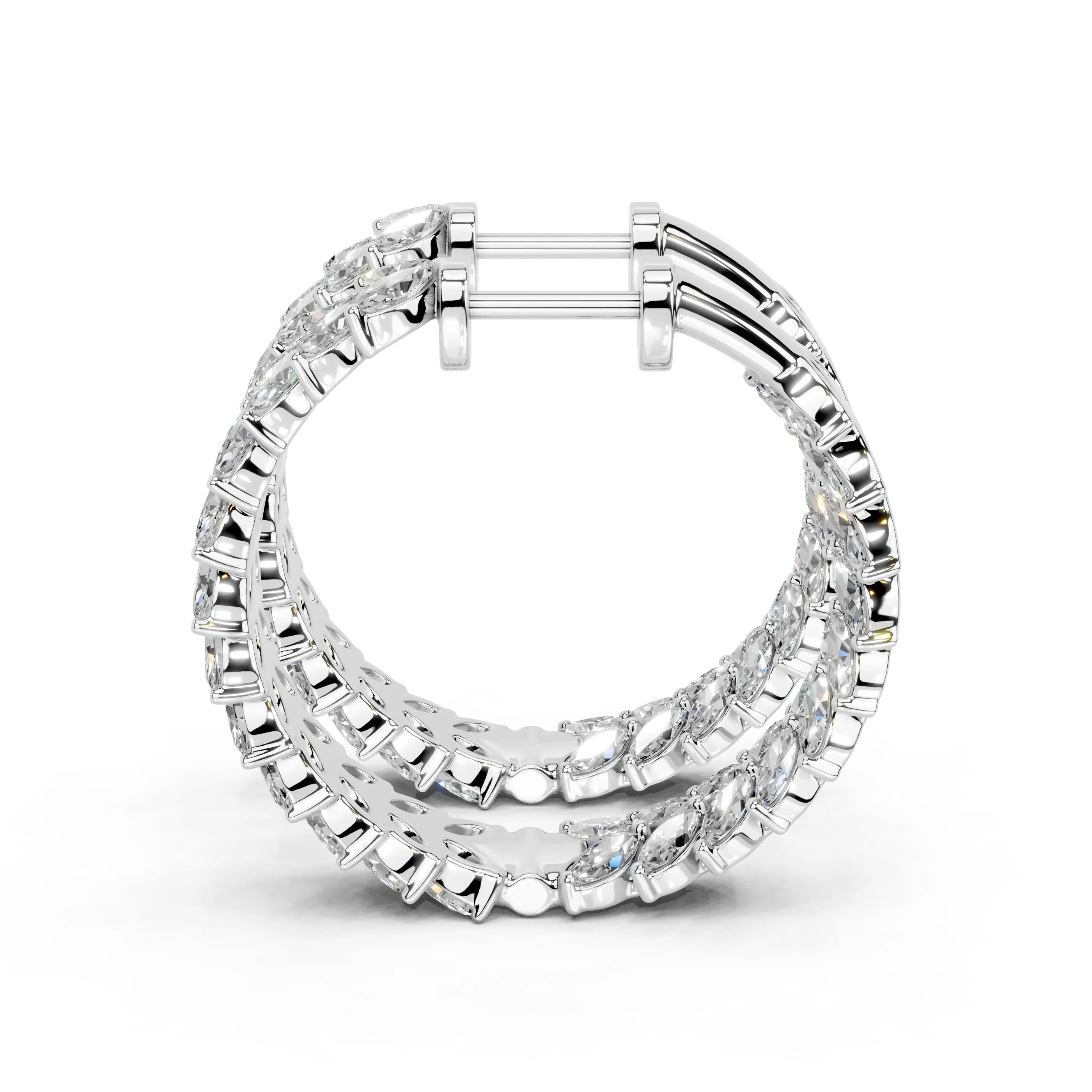 Marquise In & Out Hoop Earrings