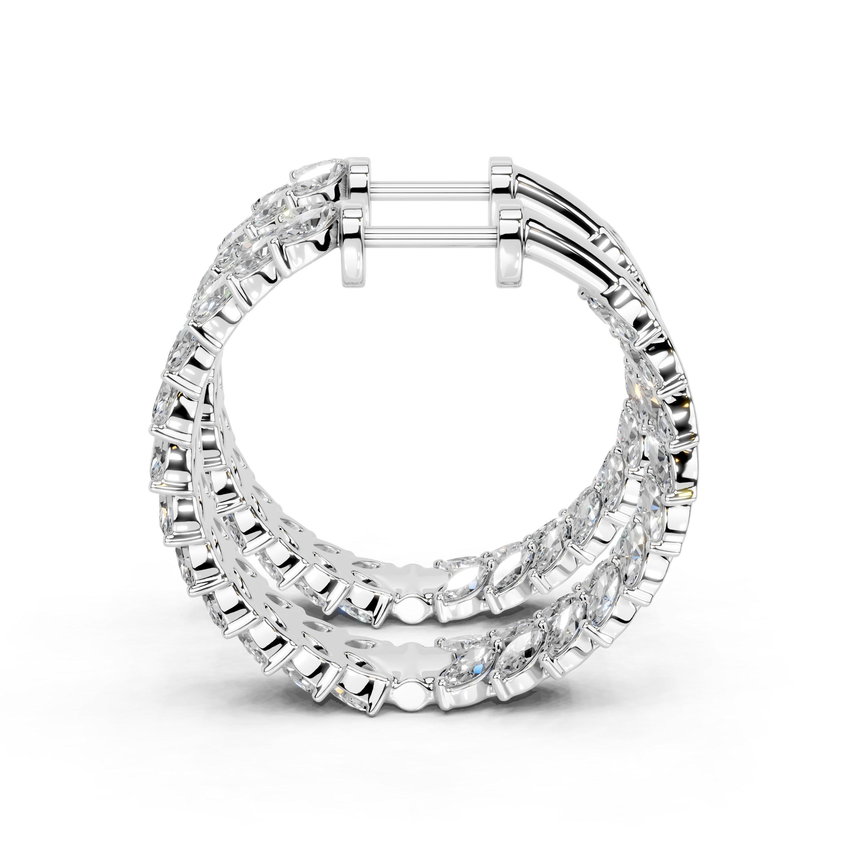 Marquise In & Out Hoop Earrings