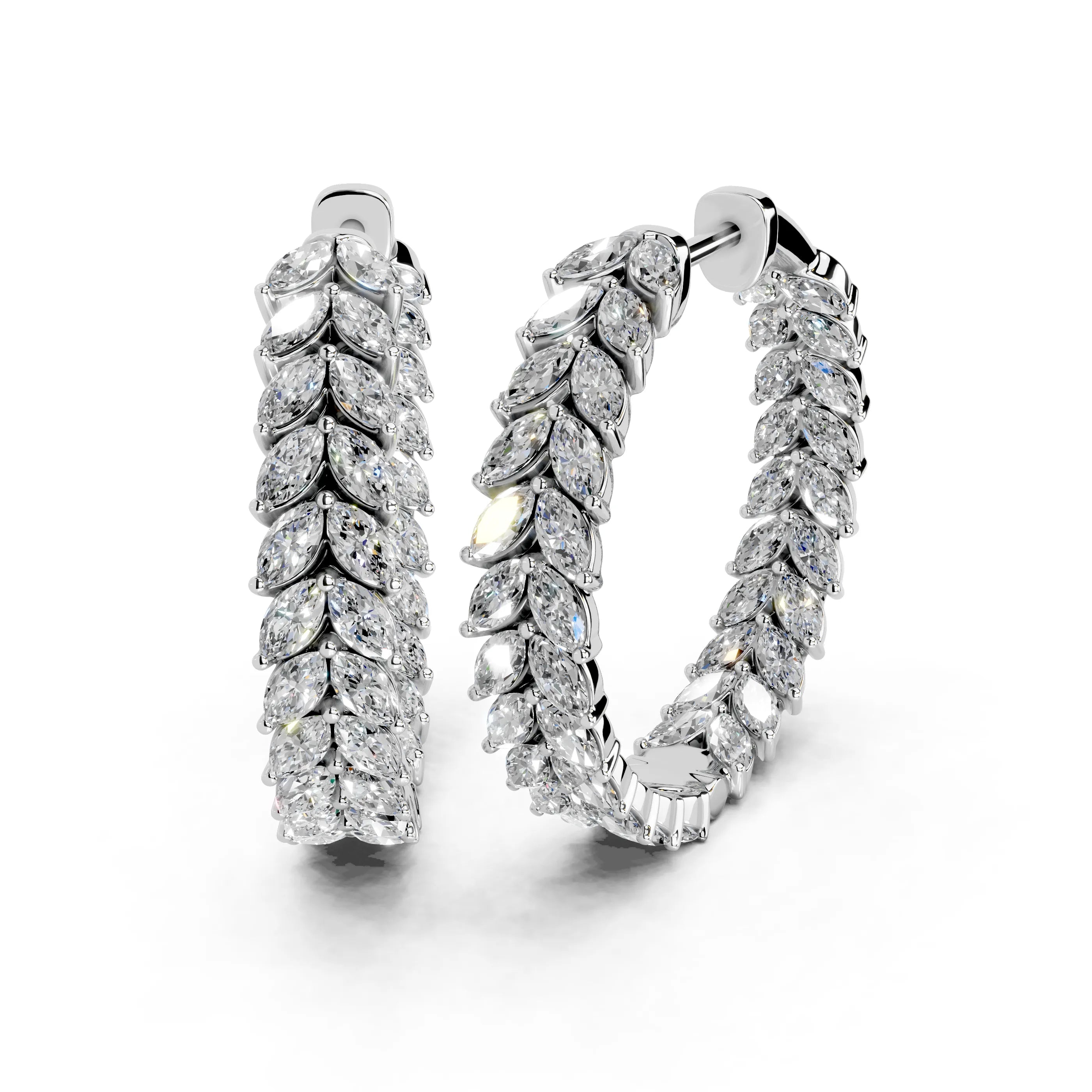 Marquise In & Out Hoop Earrings