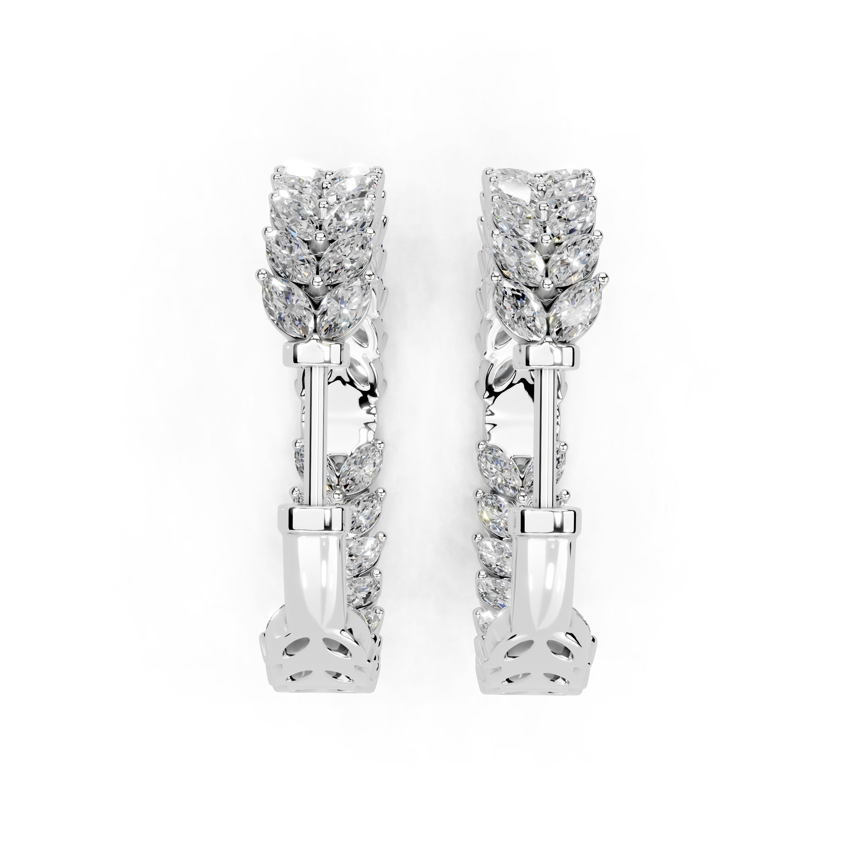 Marquise In & Out Hoop Earrings