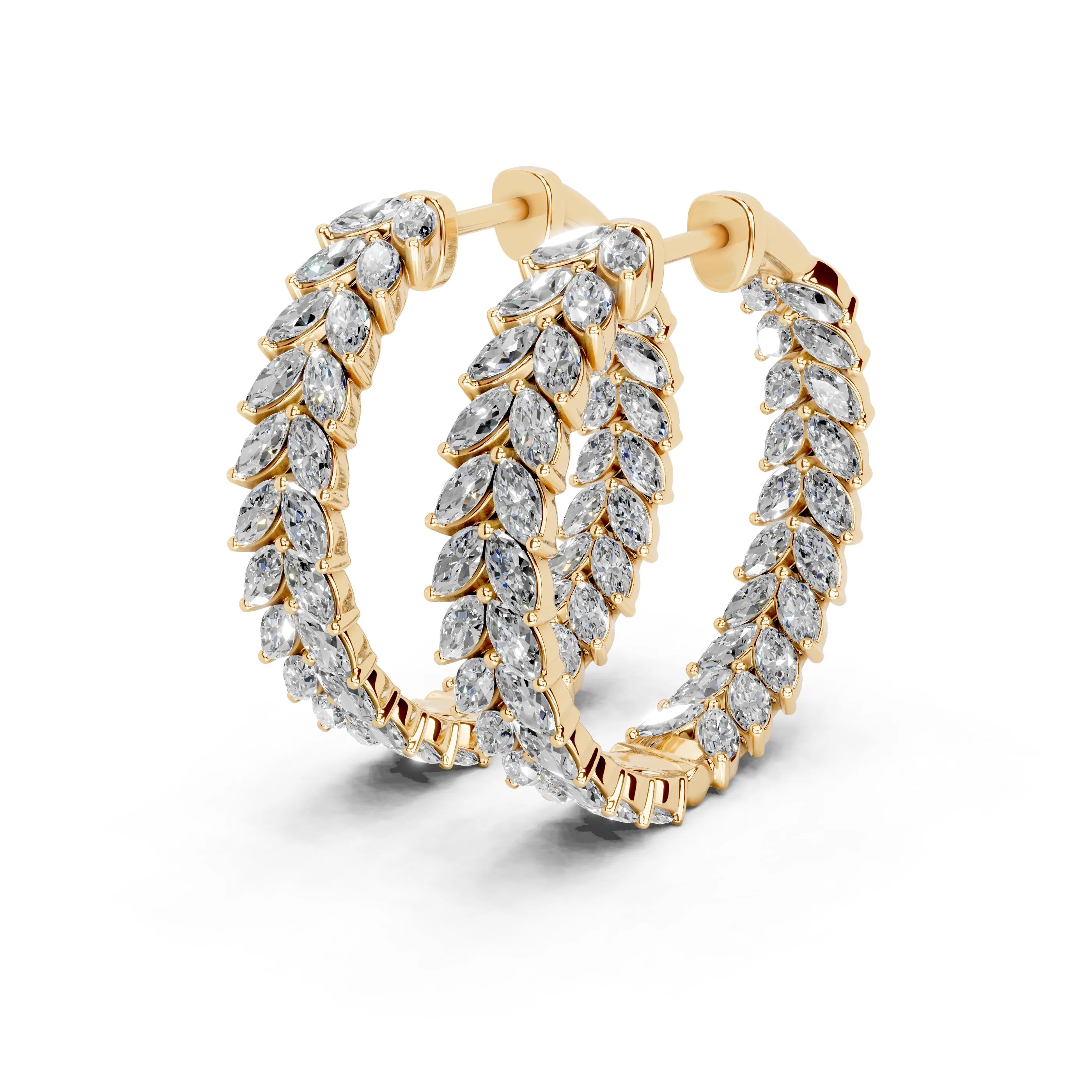 Marquise In & Out Hoop Earrings