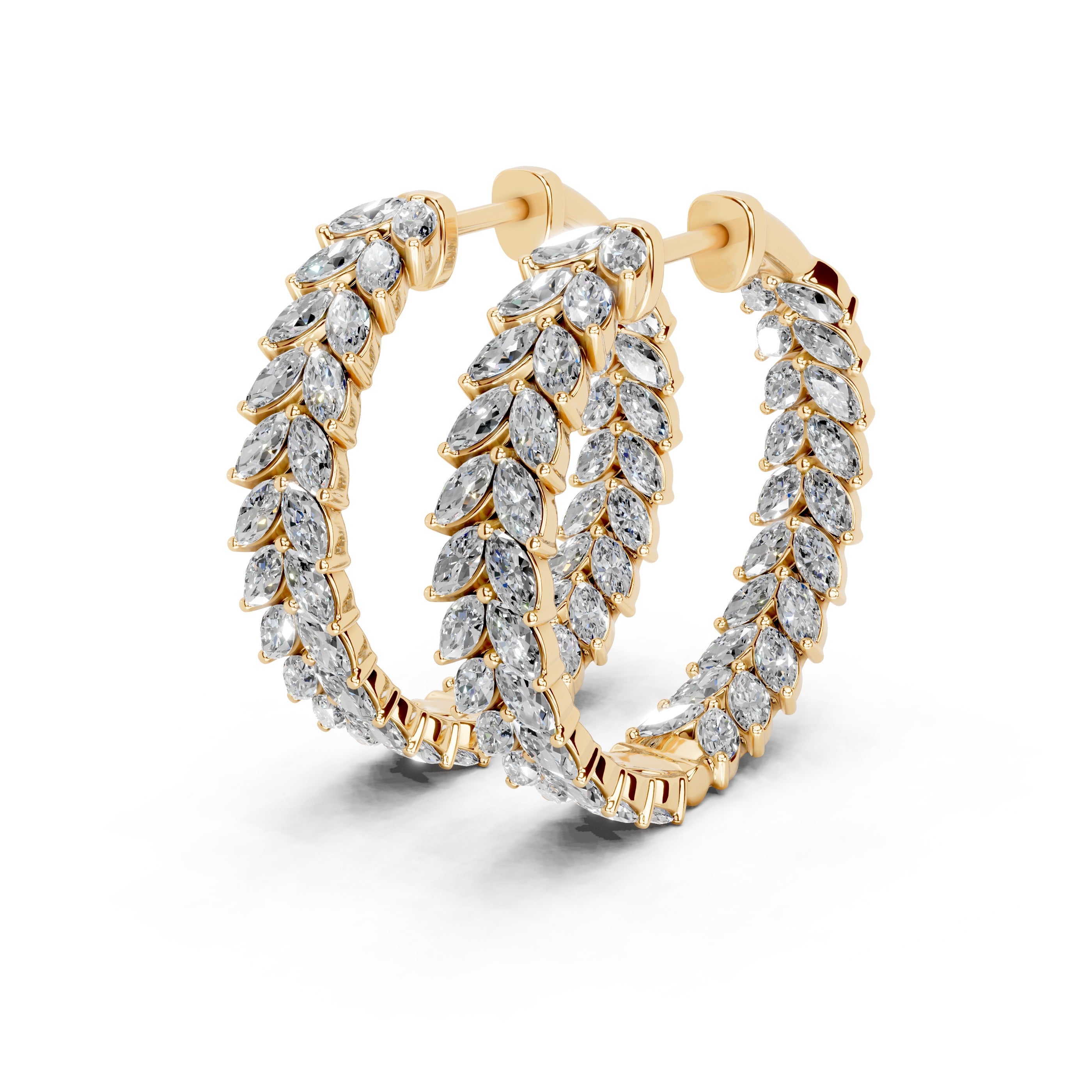 Marquise In & Out Hoop Earrings