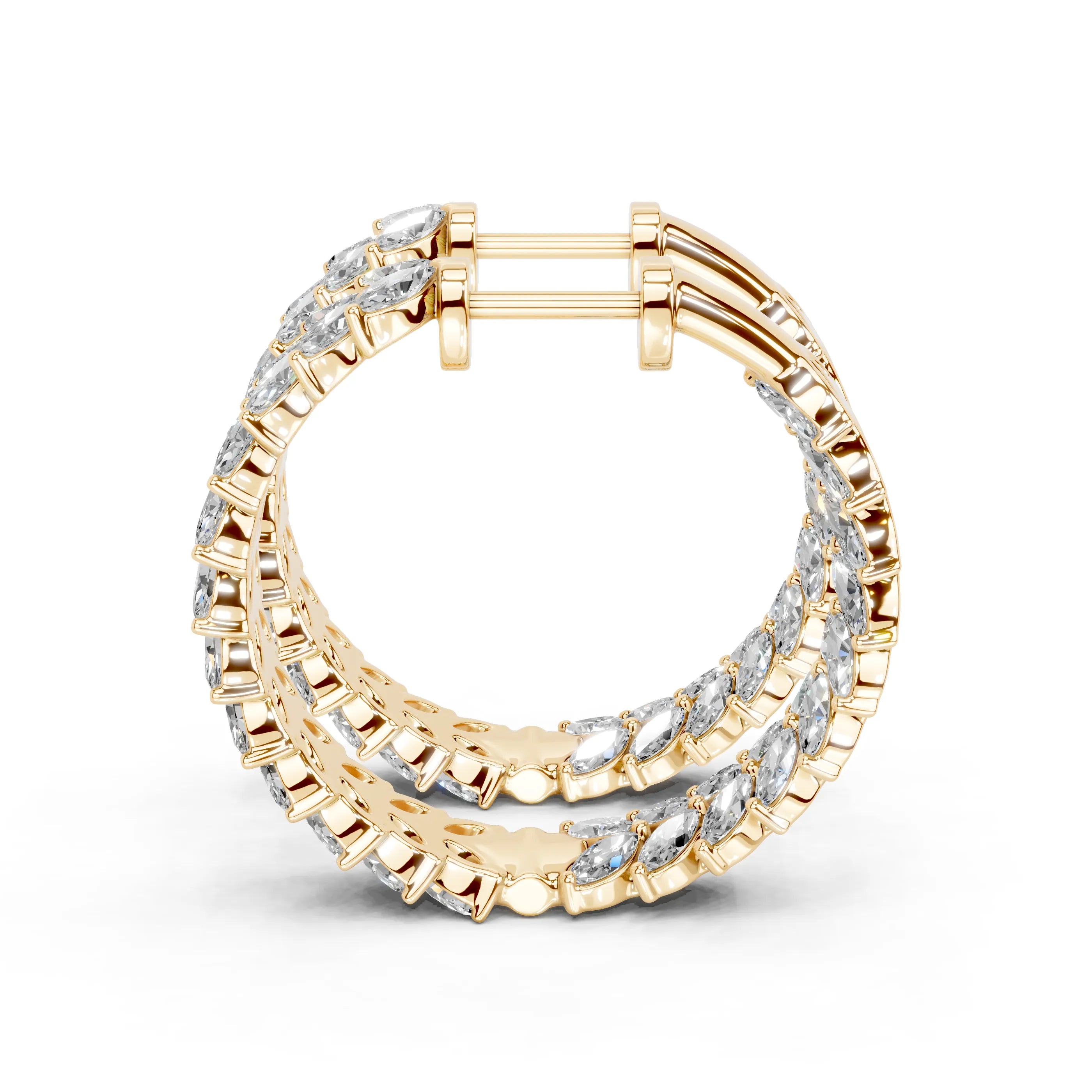 Marquise In & Out Hoop Earrings