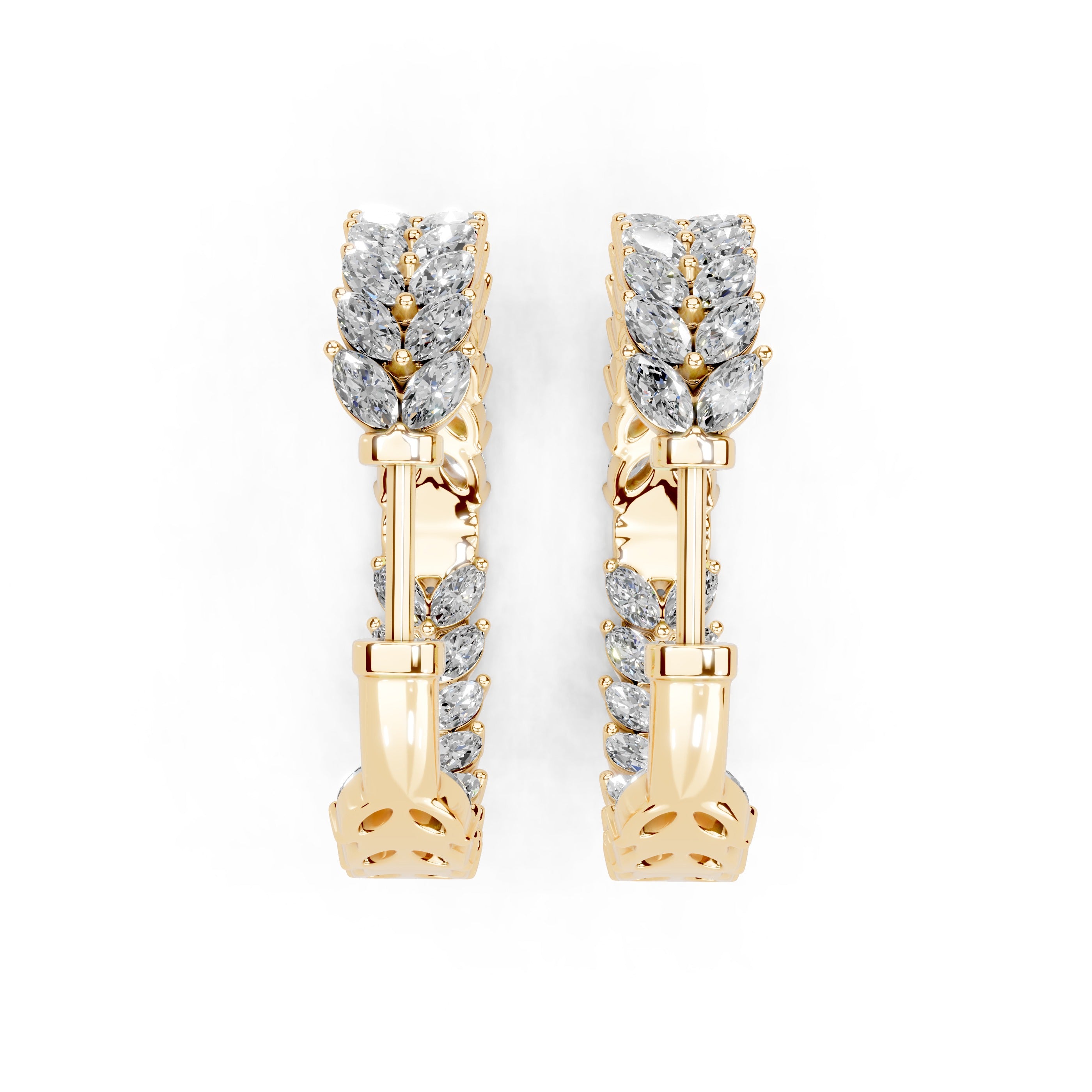 Marquise In & Out Hoop Earrings