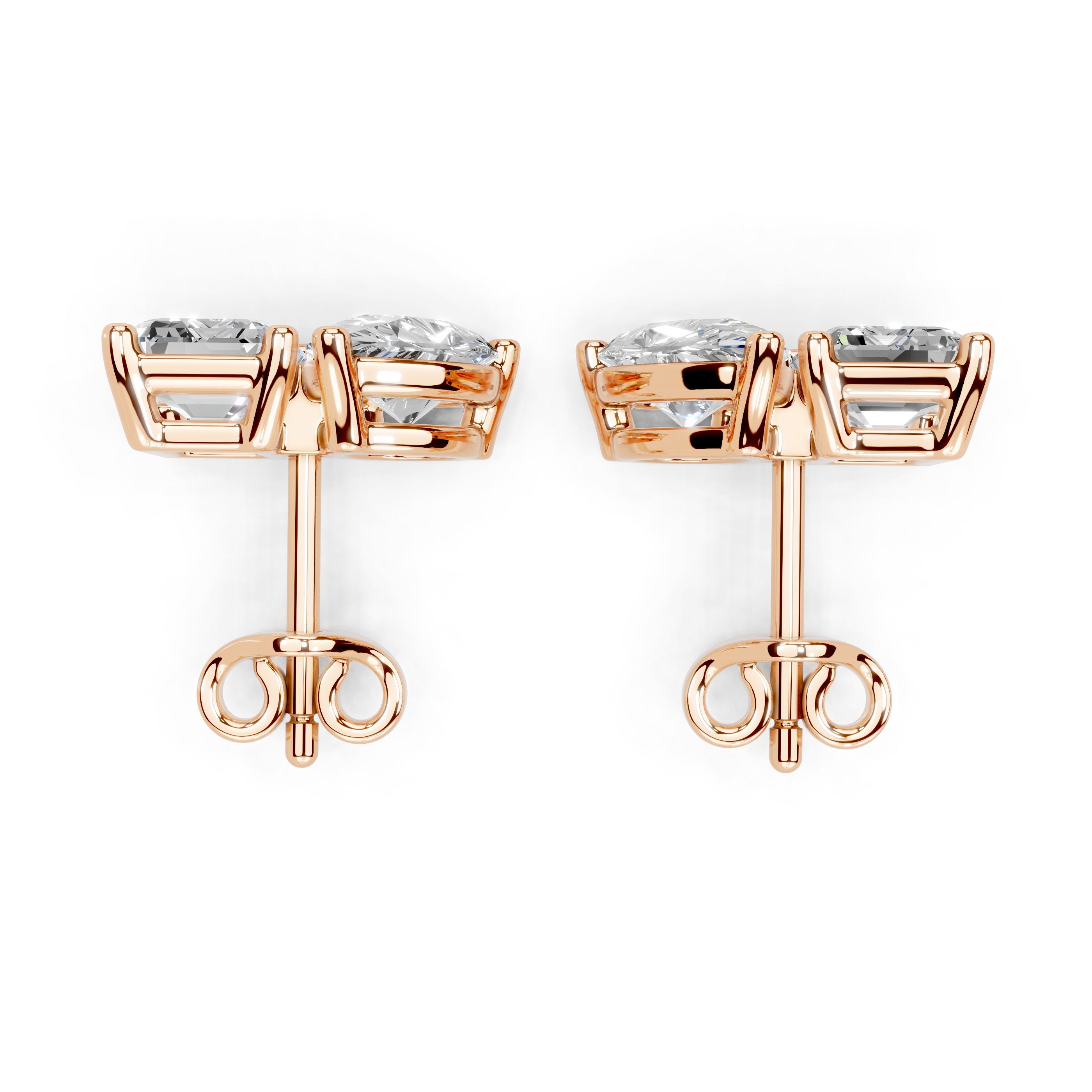 Pear & Emerald Cut Stud Earrings