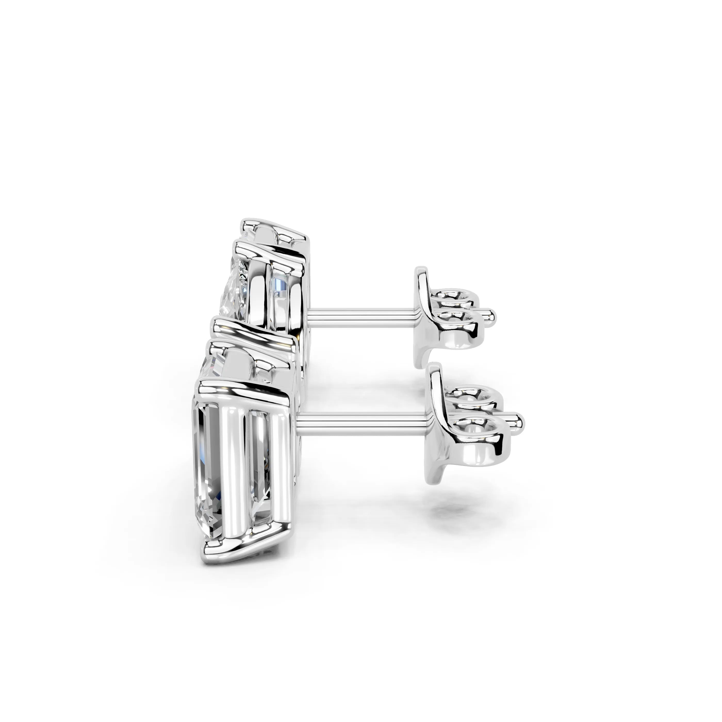 Pear & Emerald Cut Stud Earrings