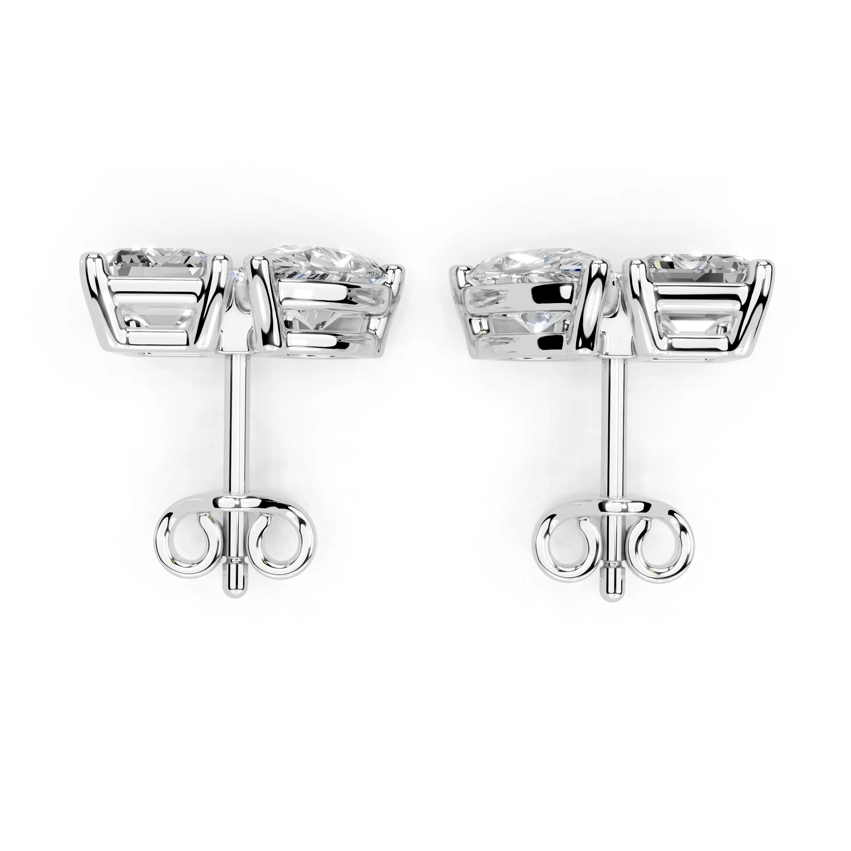 Pear & Emerald Cut Stud Earrings