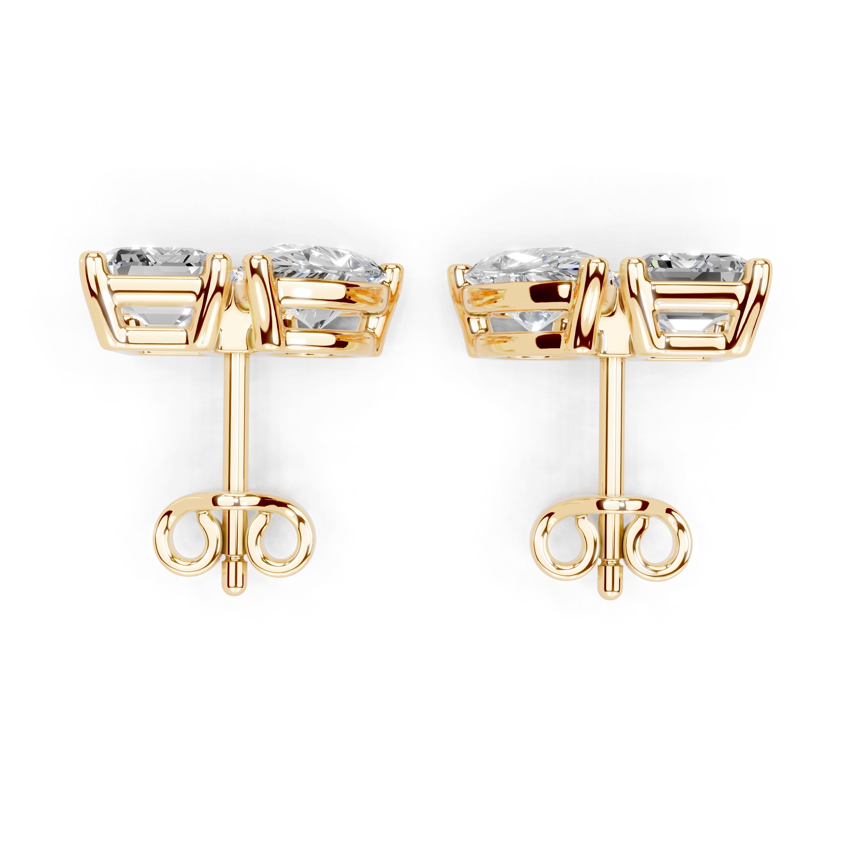 Pear & Emerald Cut Stud Earrings