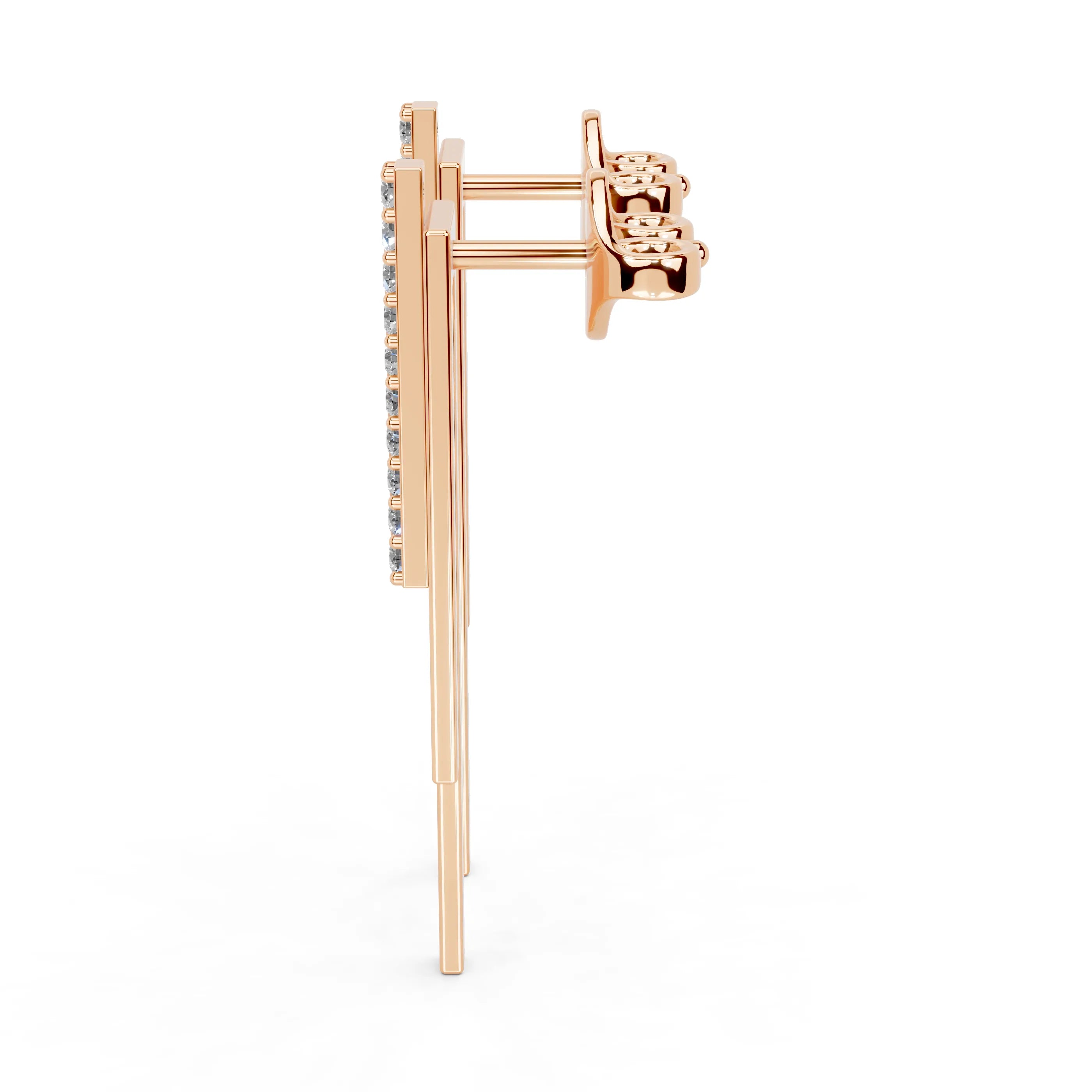 Diamond Bar Drop Earrings