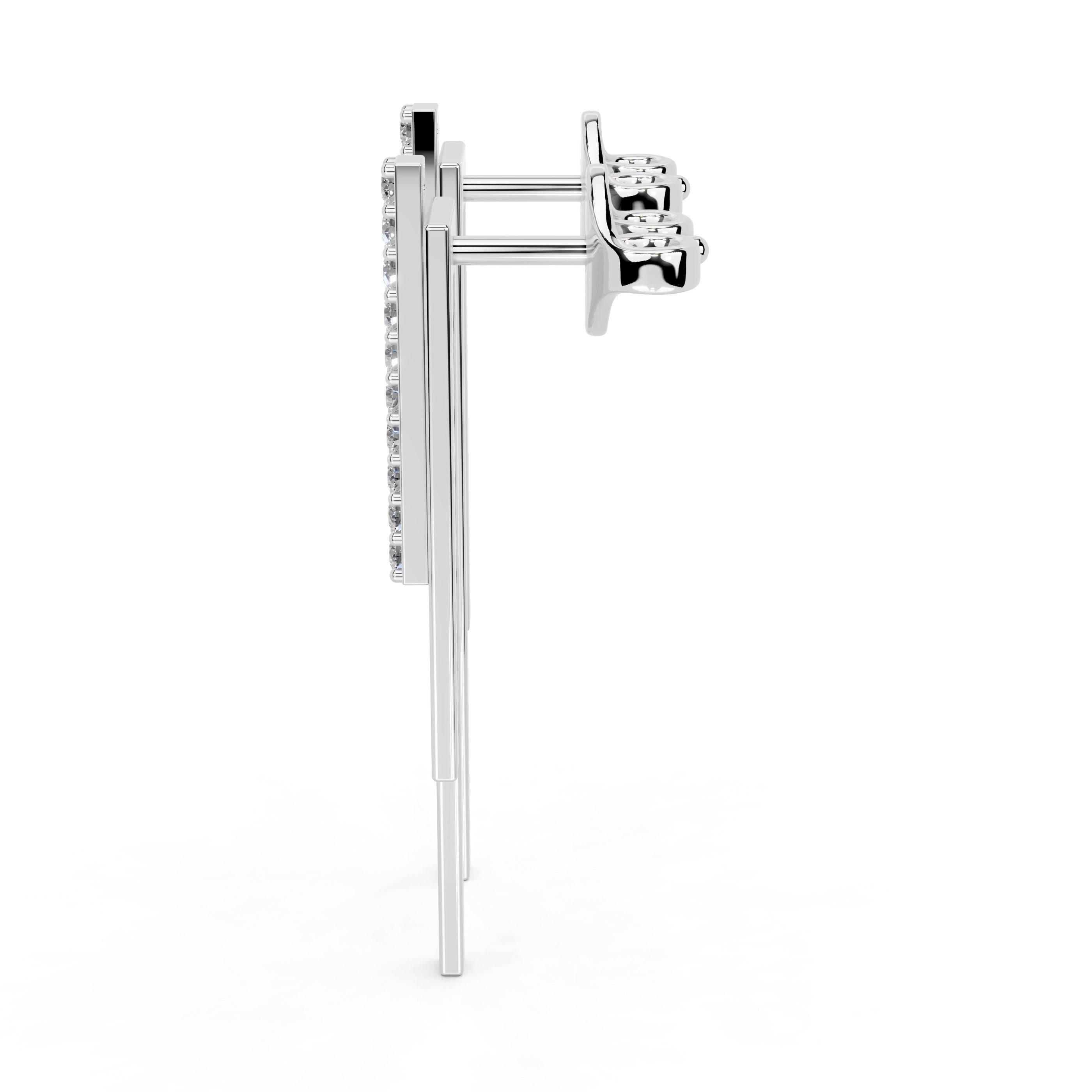 Diamond Bar Drop Earrings