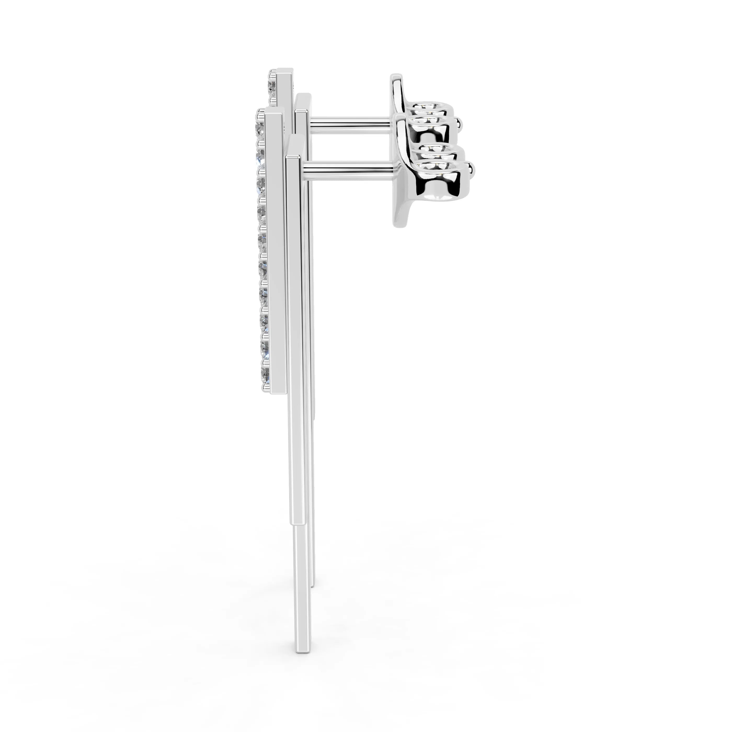Diamond Bar Drop Earrings