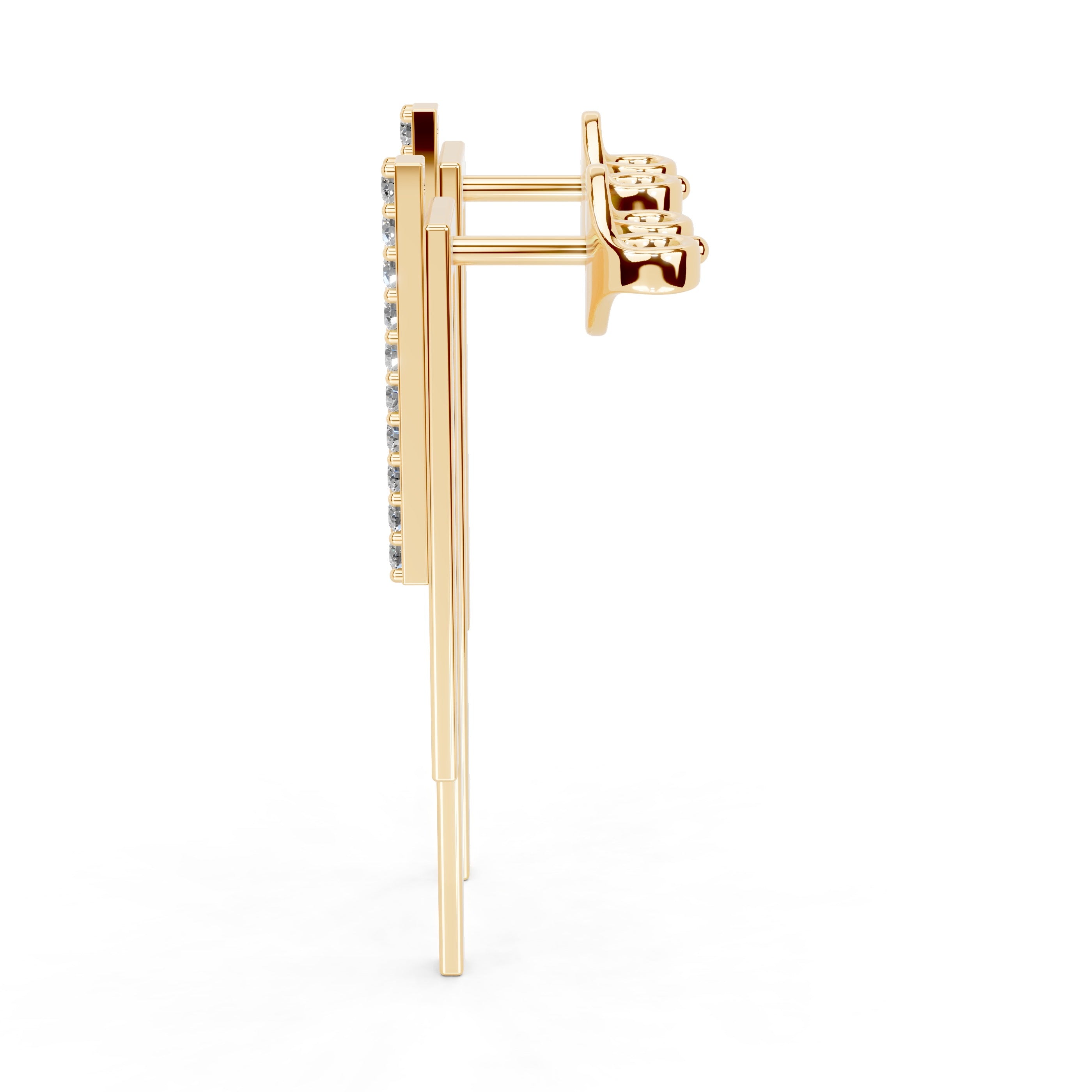 Diamond Bar Drop Earrings