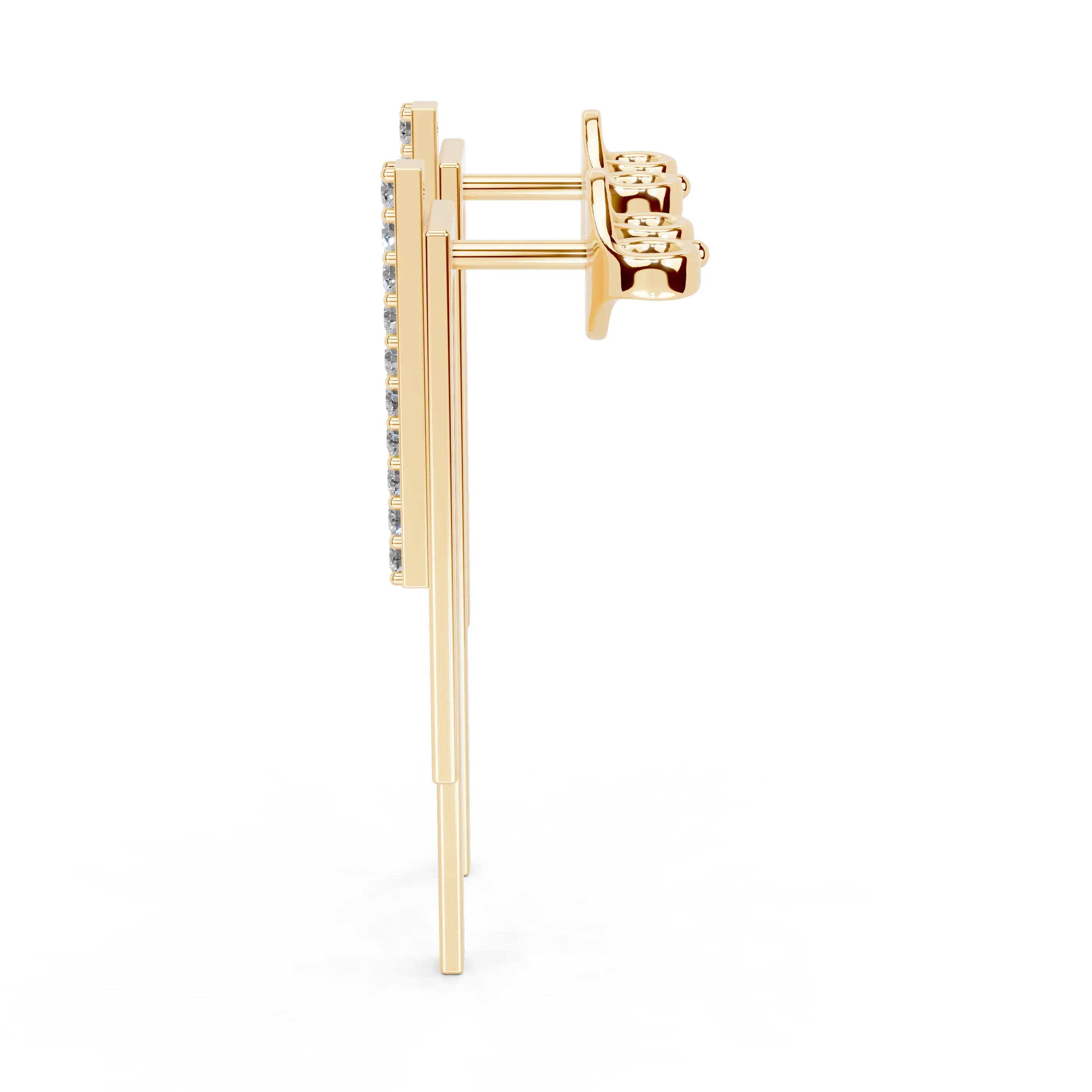 Diamond Bar Drop Earrings