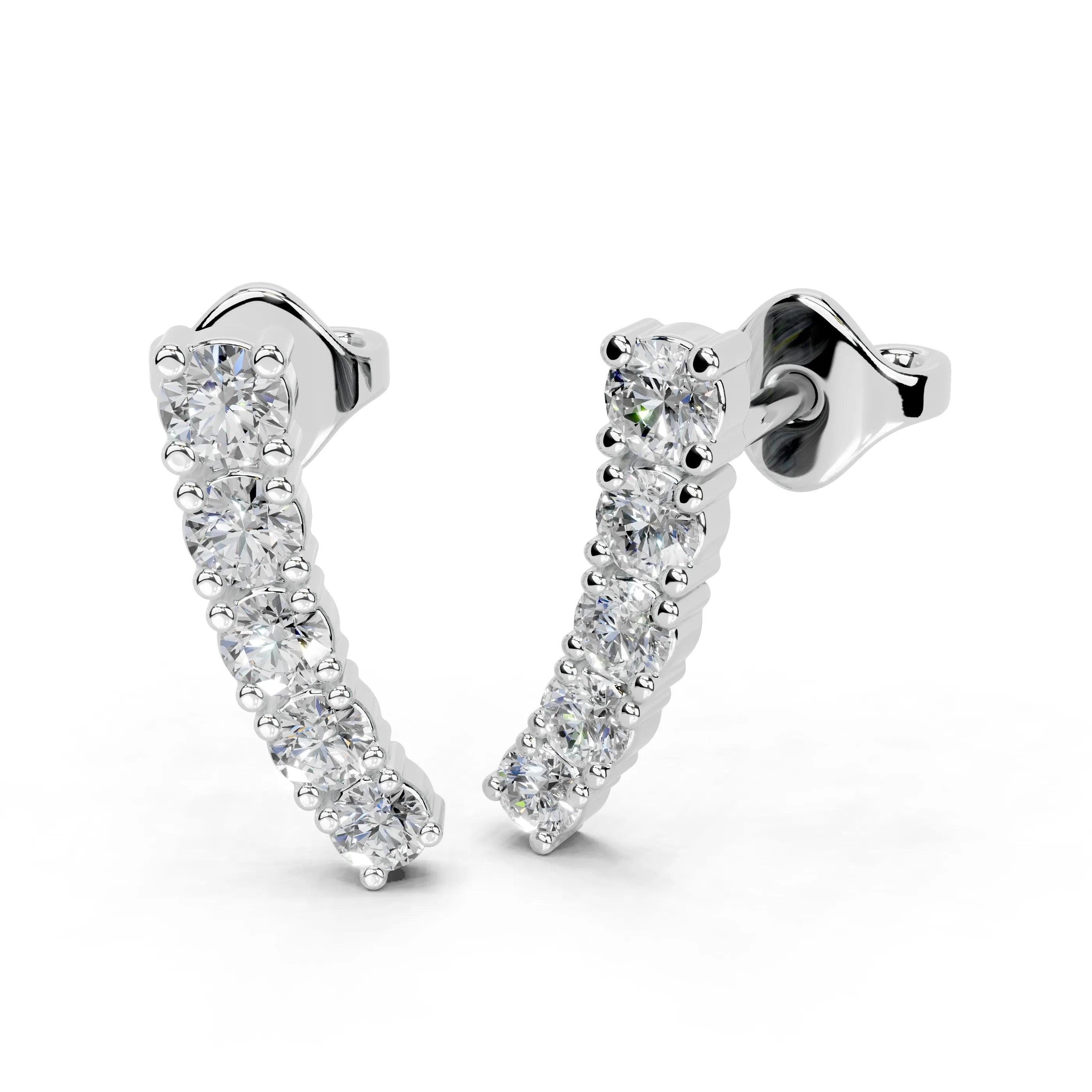 Curved Climber Earrings