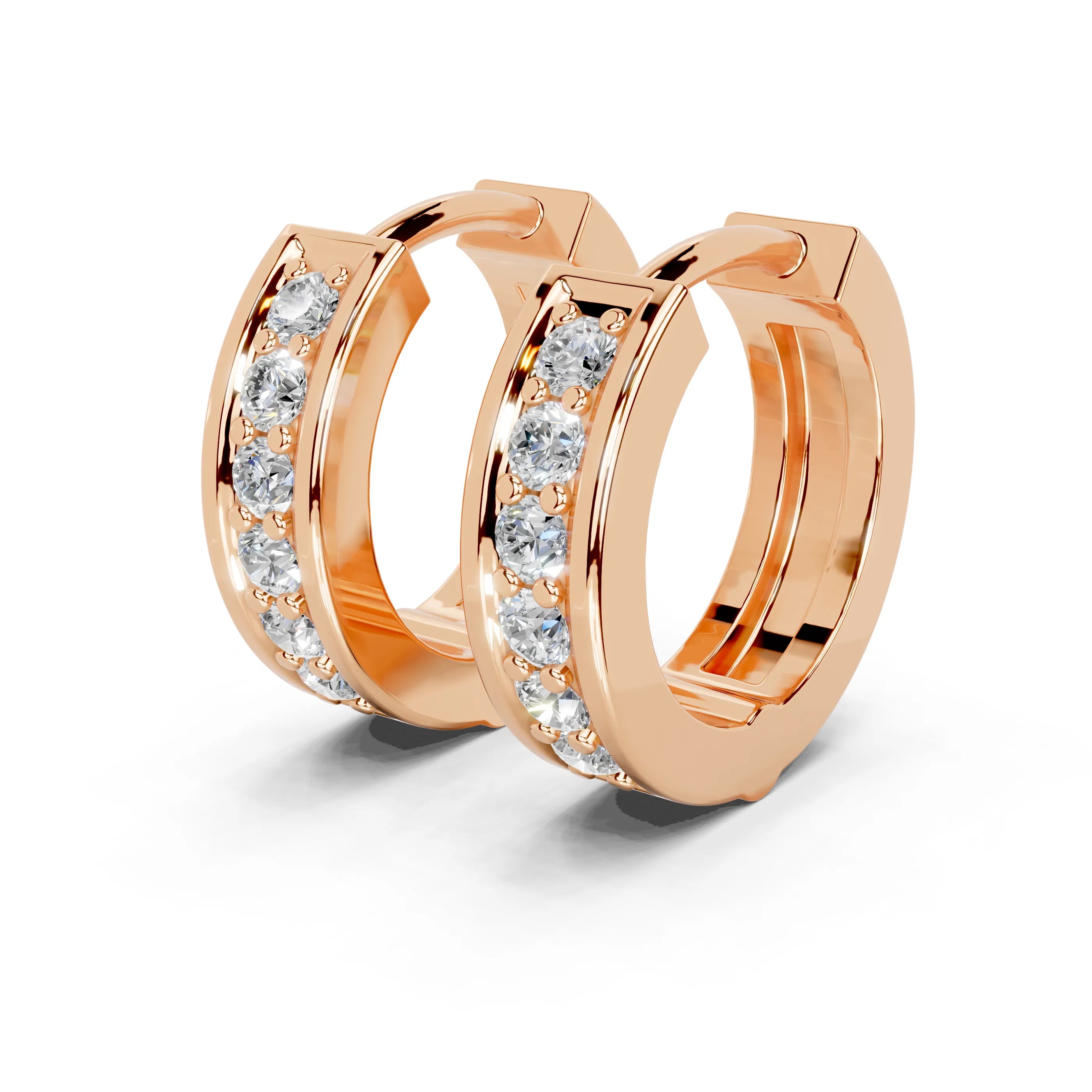 Channel Huggie Hoop Earrings