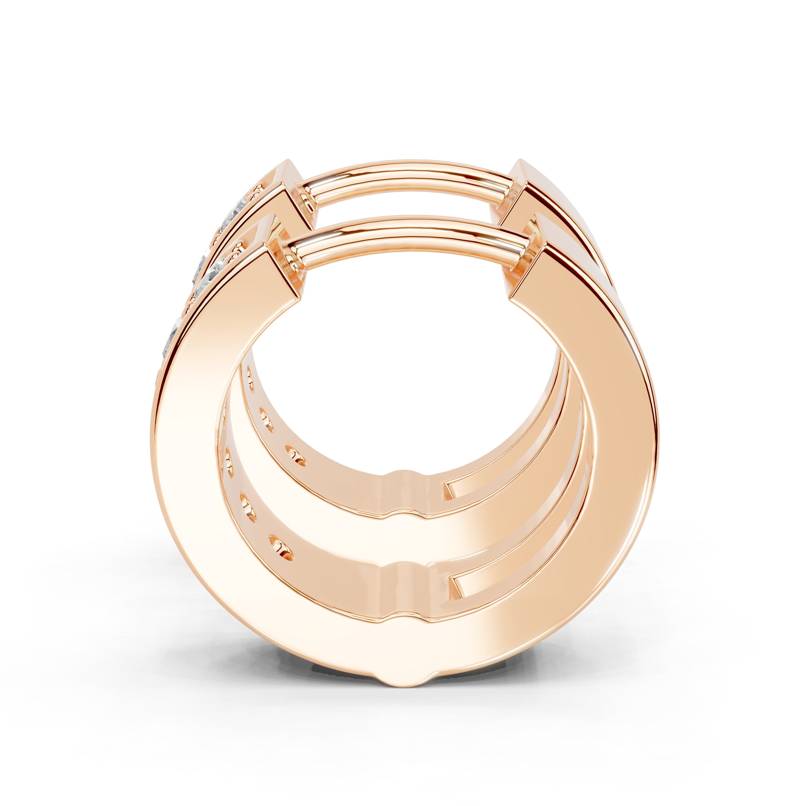 Channel Huggie Hoop Earrings