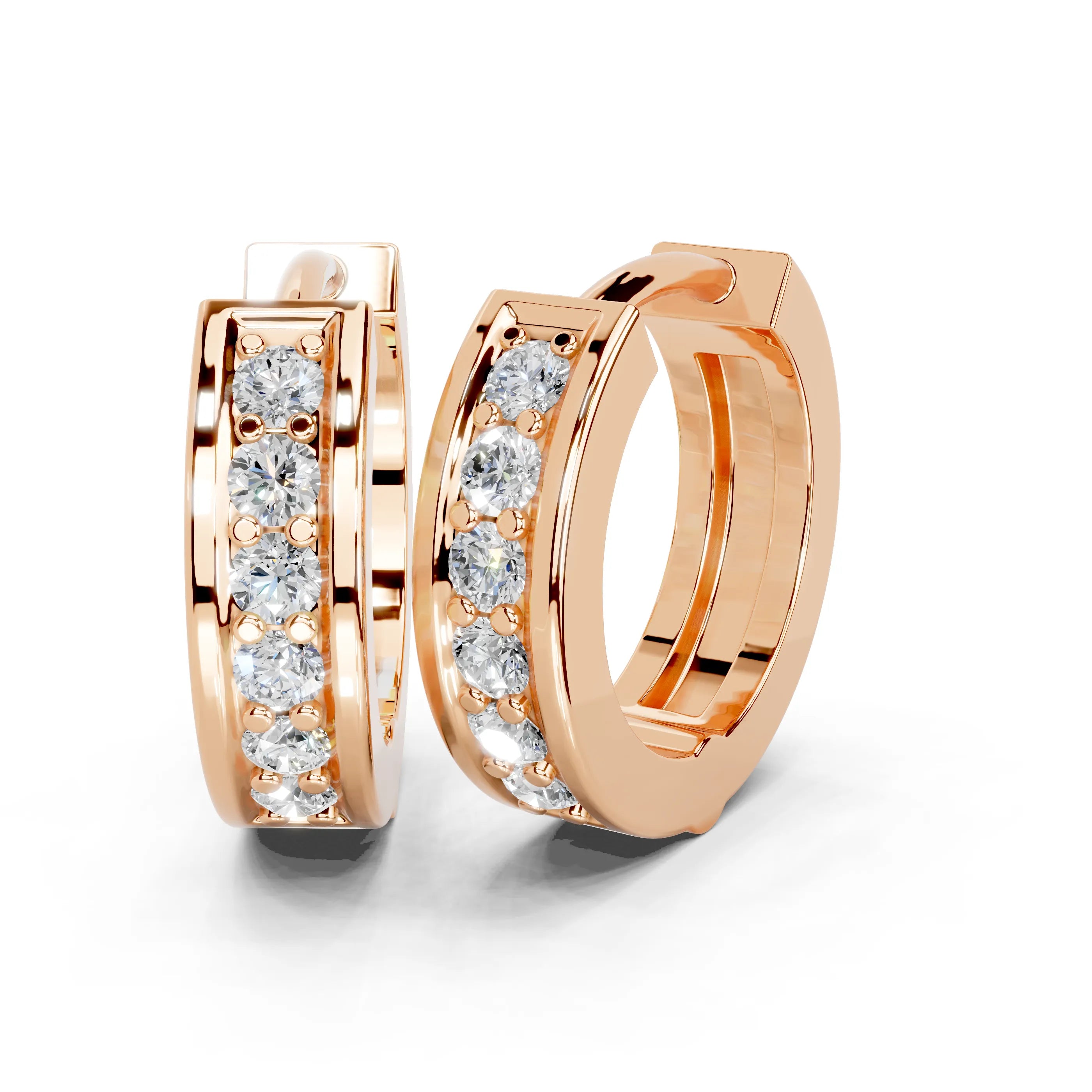Channel Huggie Hoop Earrings
