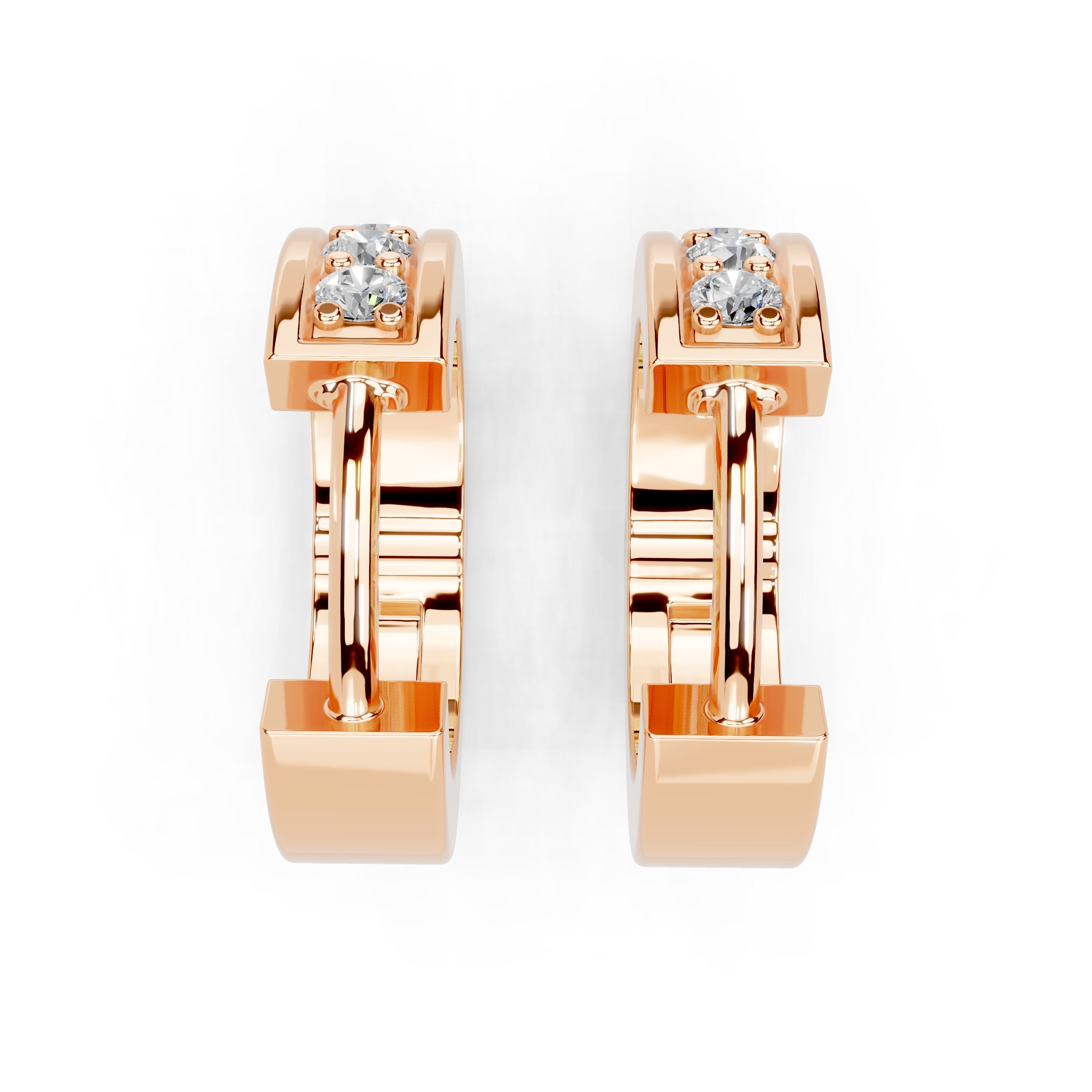 Channel Huggie Hoop Earrings