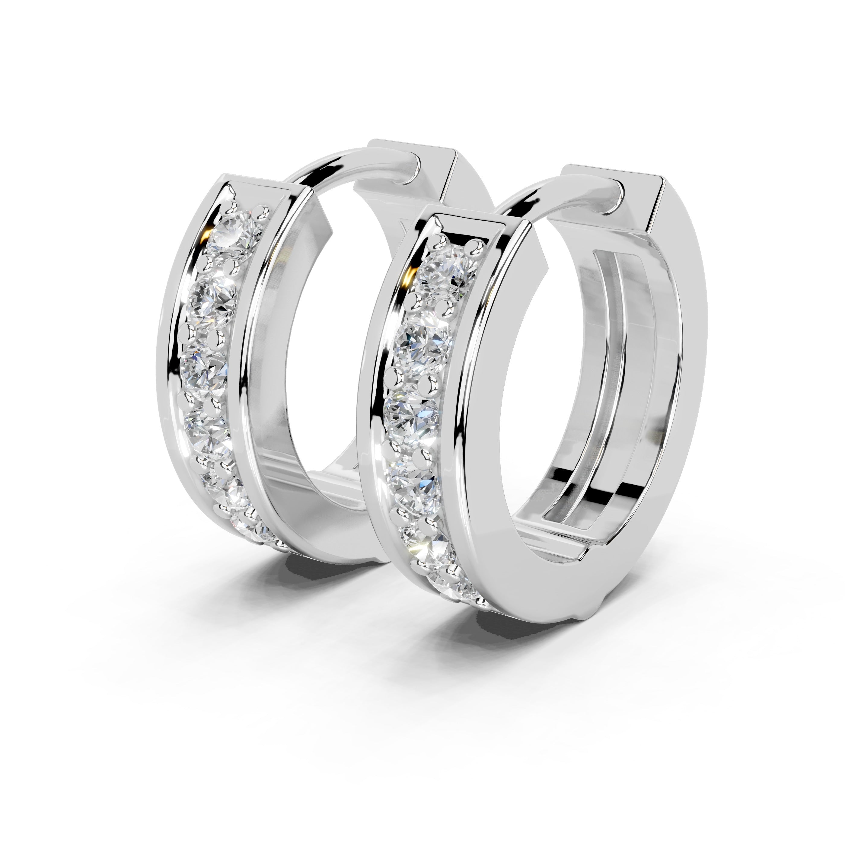 Channel Huggie Hoop Earrings