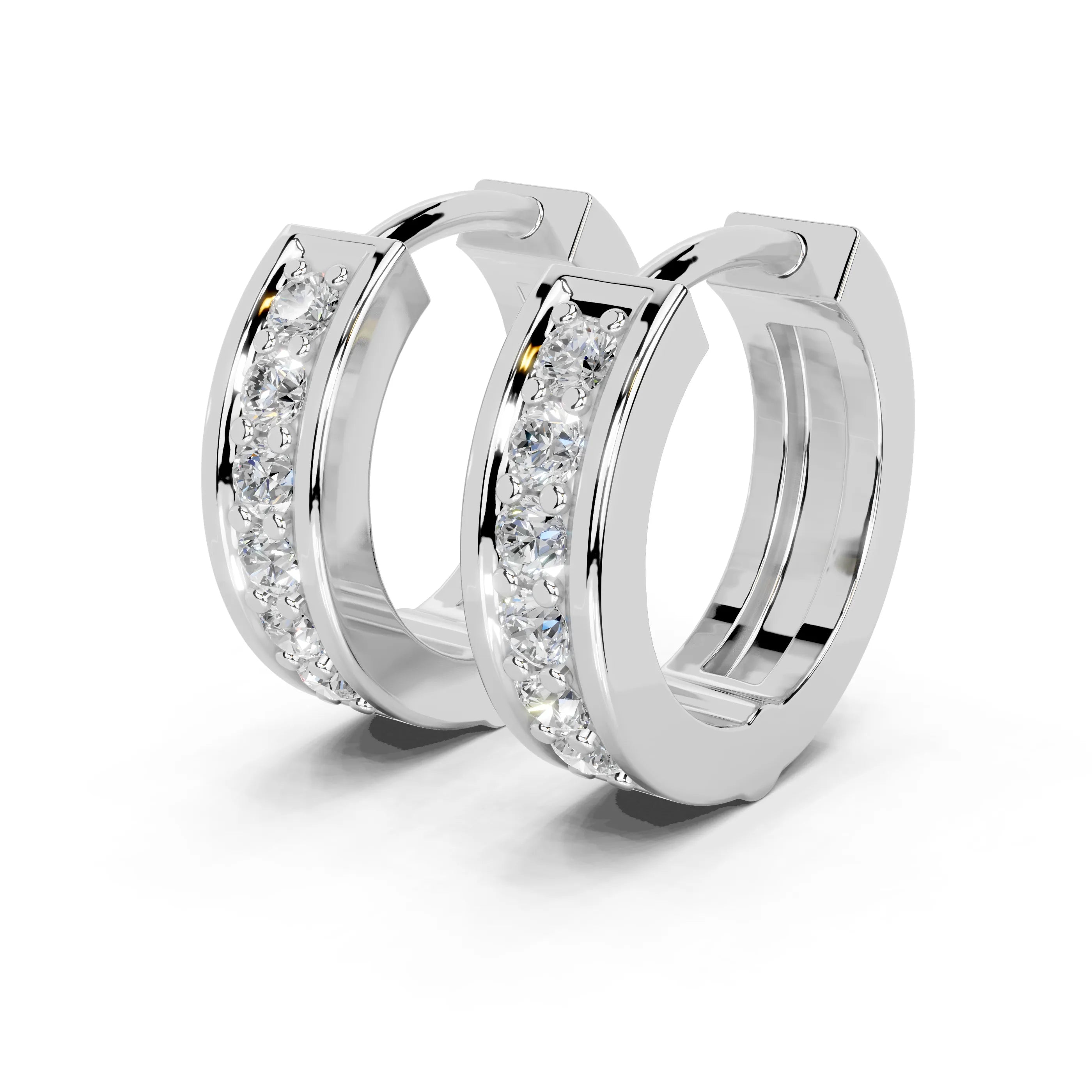 Channel Huggie Hoop Earrings
