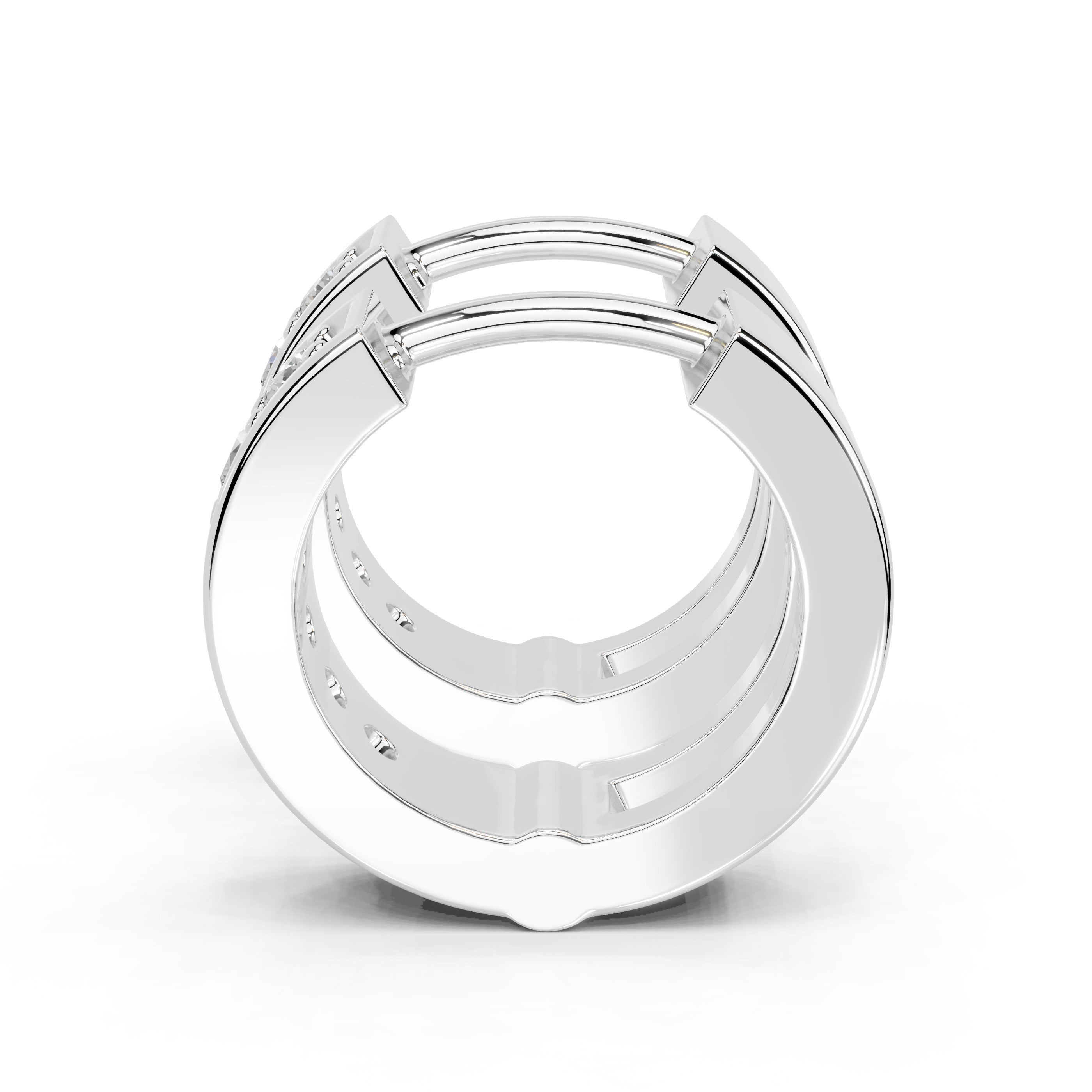 Channel Huggie Hoop Earrings