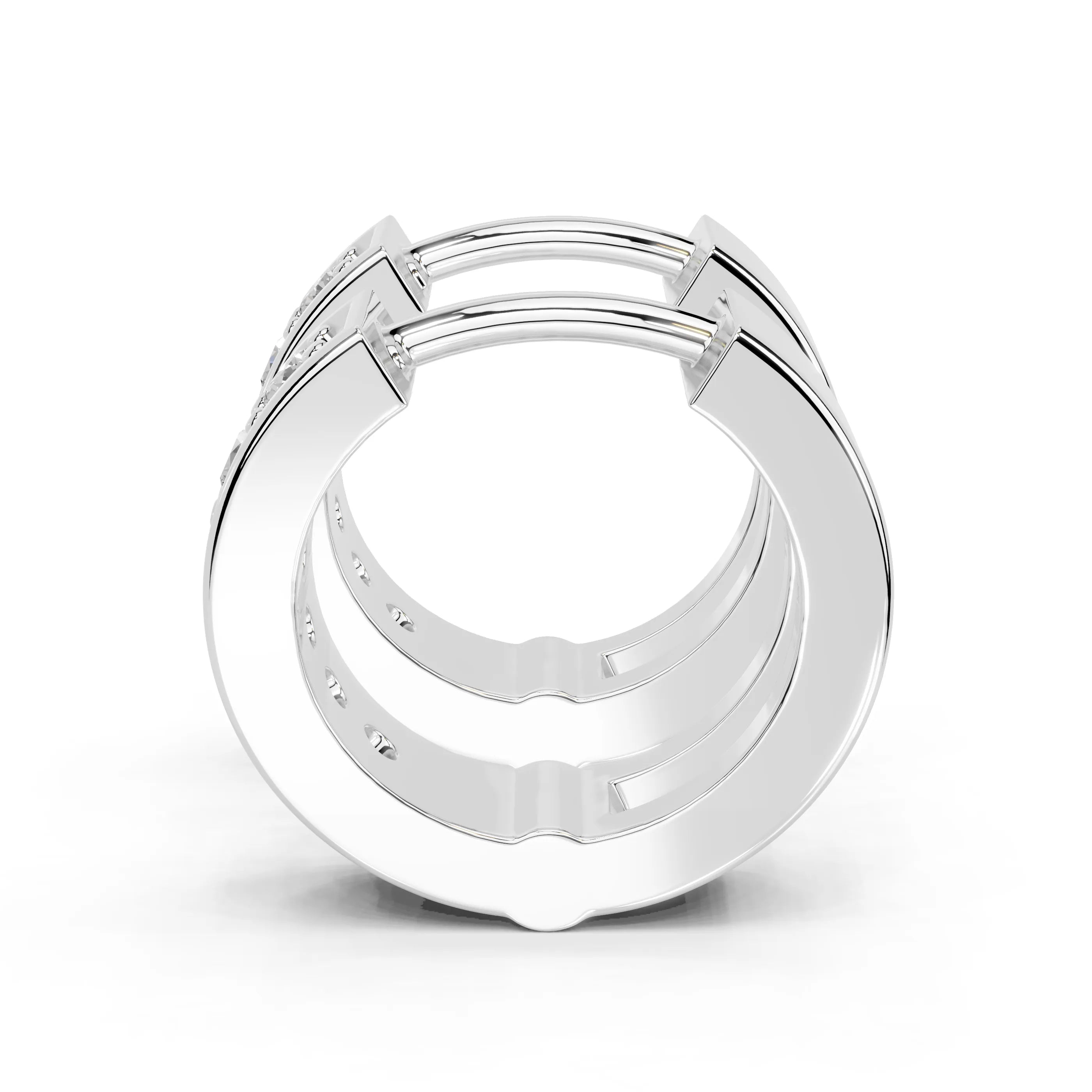 Channel Huggie Hoop Earrings
