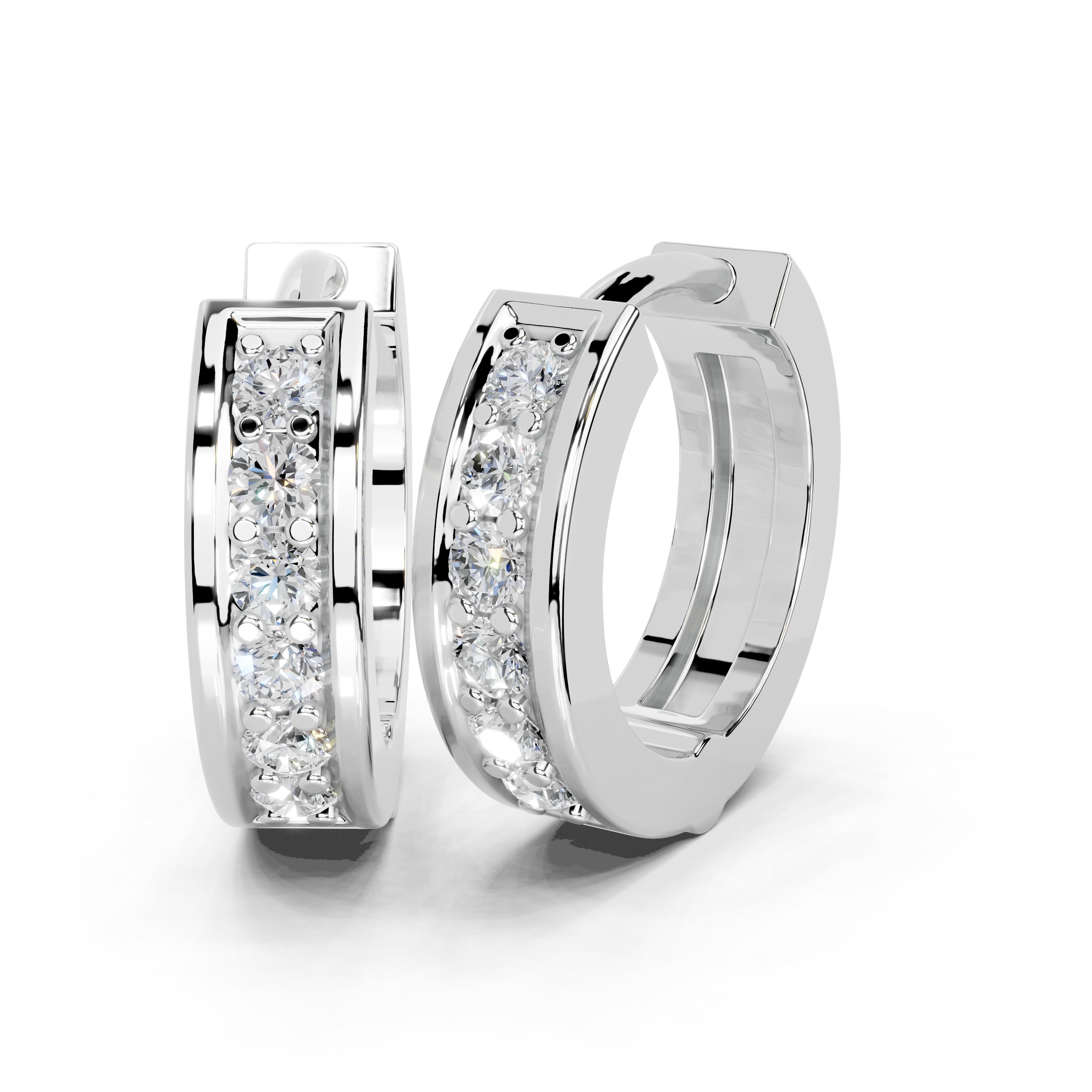 Channel Huggie Hoop Earrings
