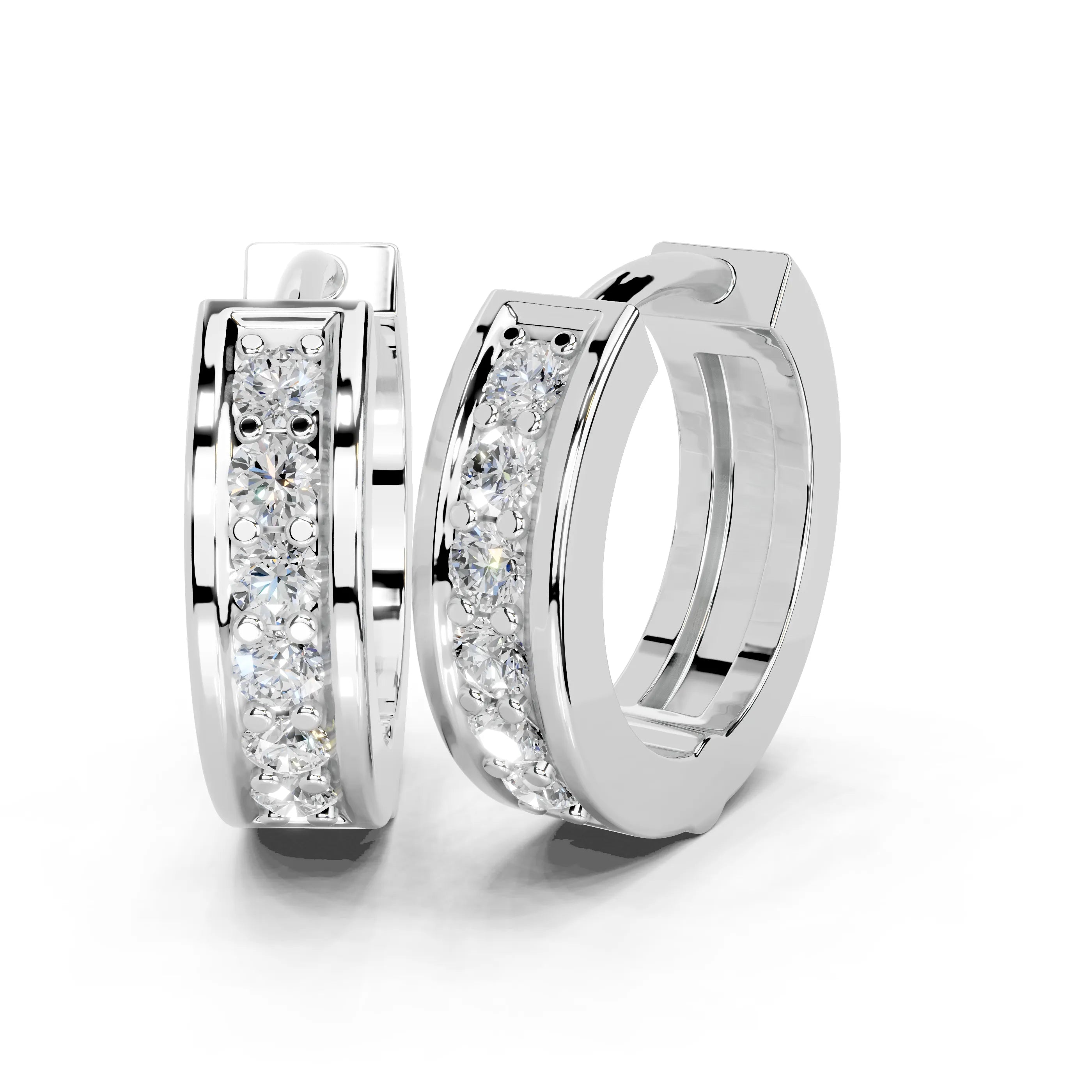 Channel Huggie Hoop Earrings