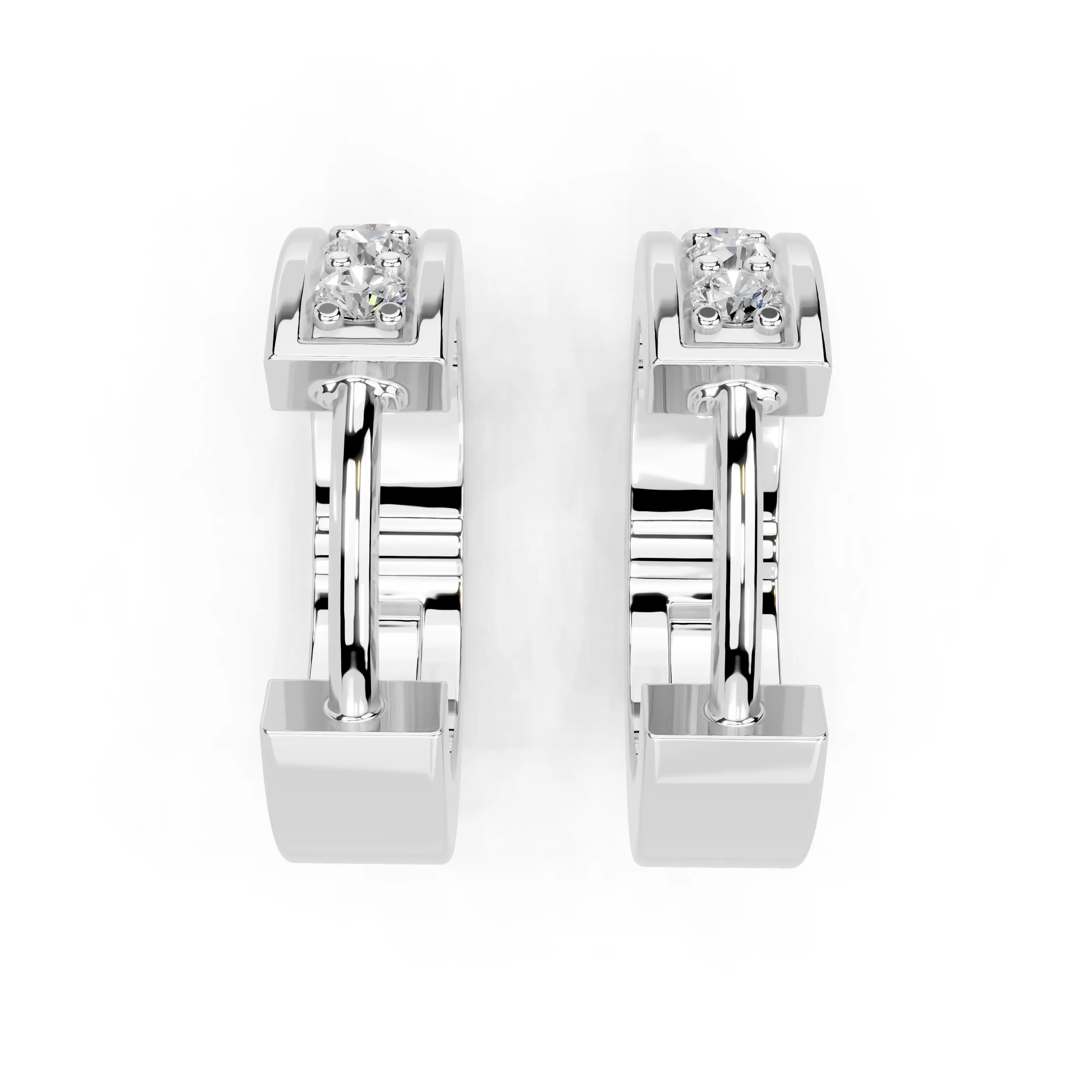 Channel Huggie Hoop Earrings