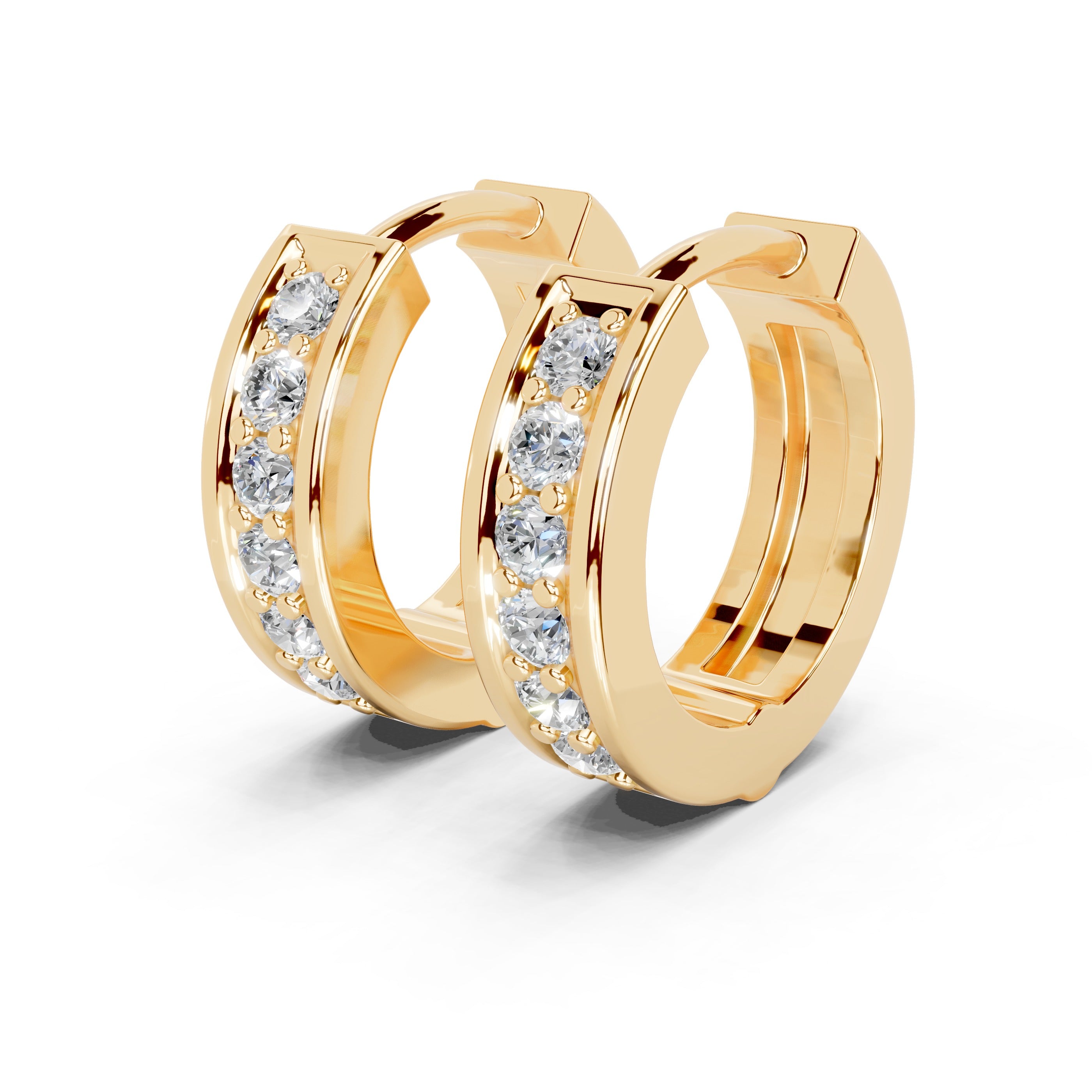Channel Huggie Hoop Earrings