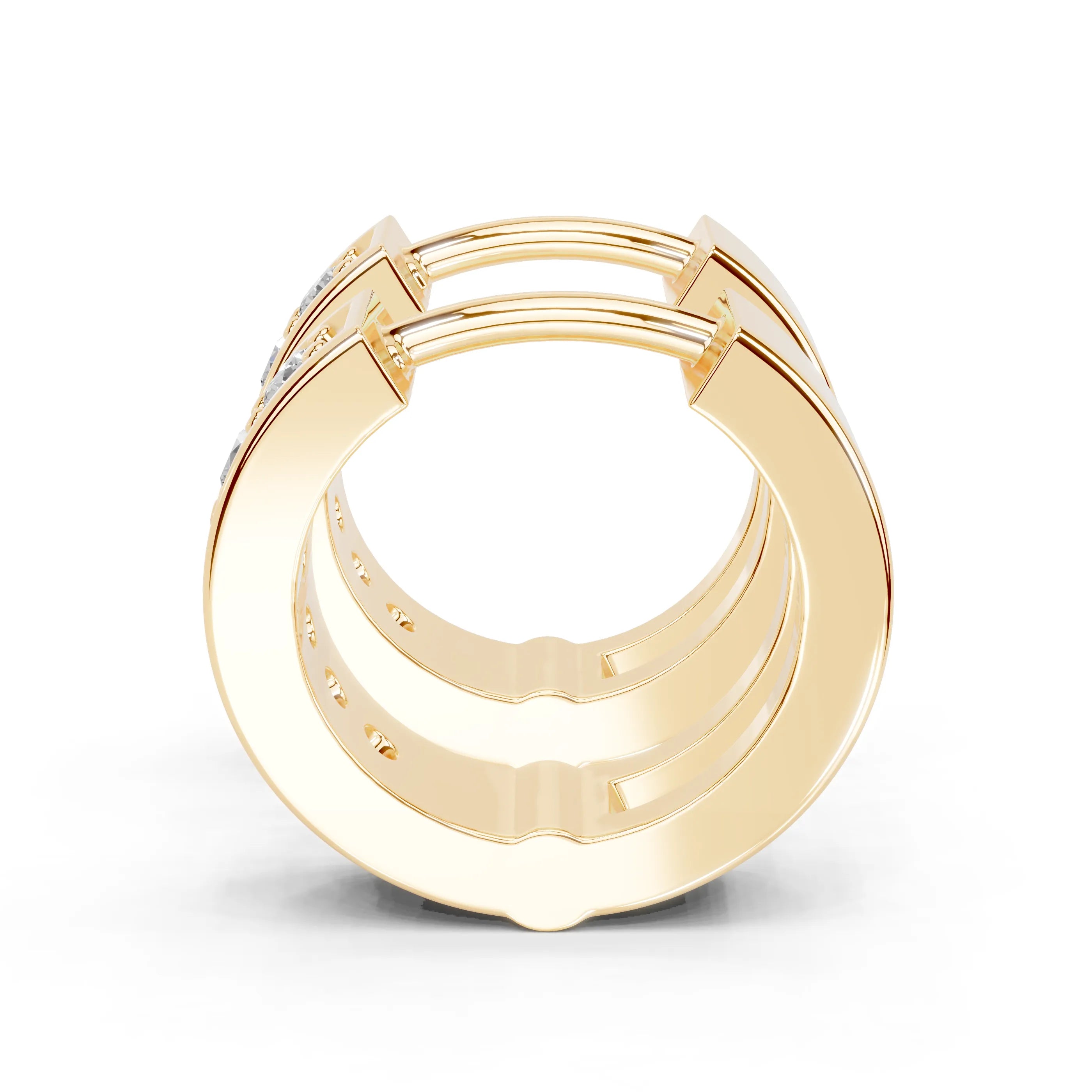Channel Huggie Hoop Earrings