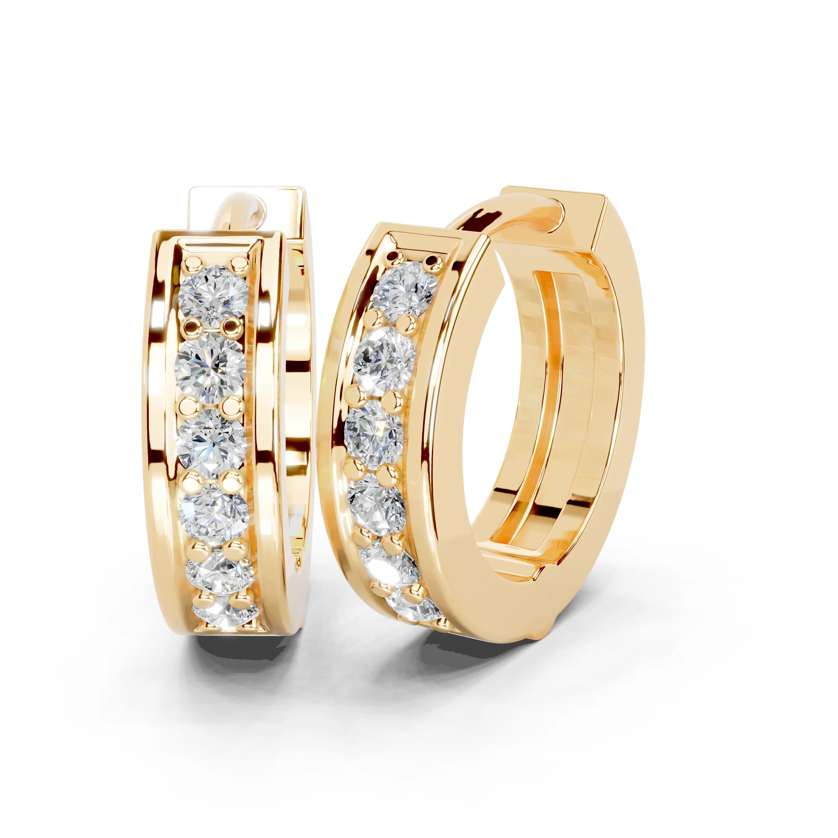Channel Huggie Hoop Earrings