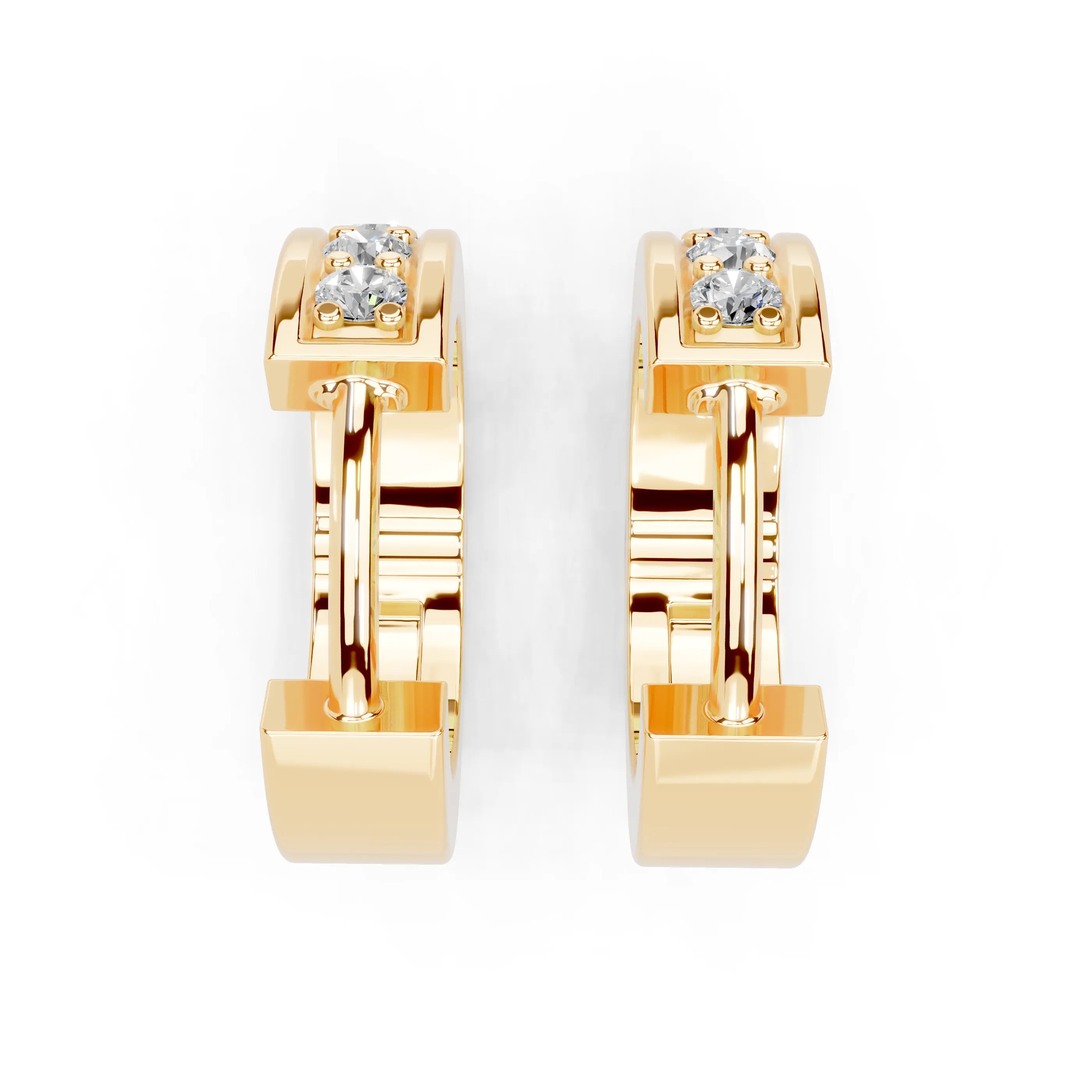 Channel Huggie Hoop Earrings