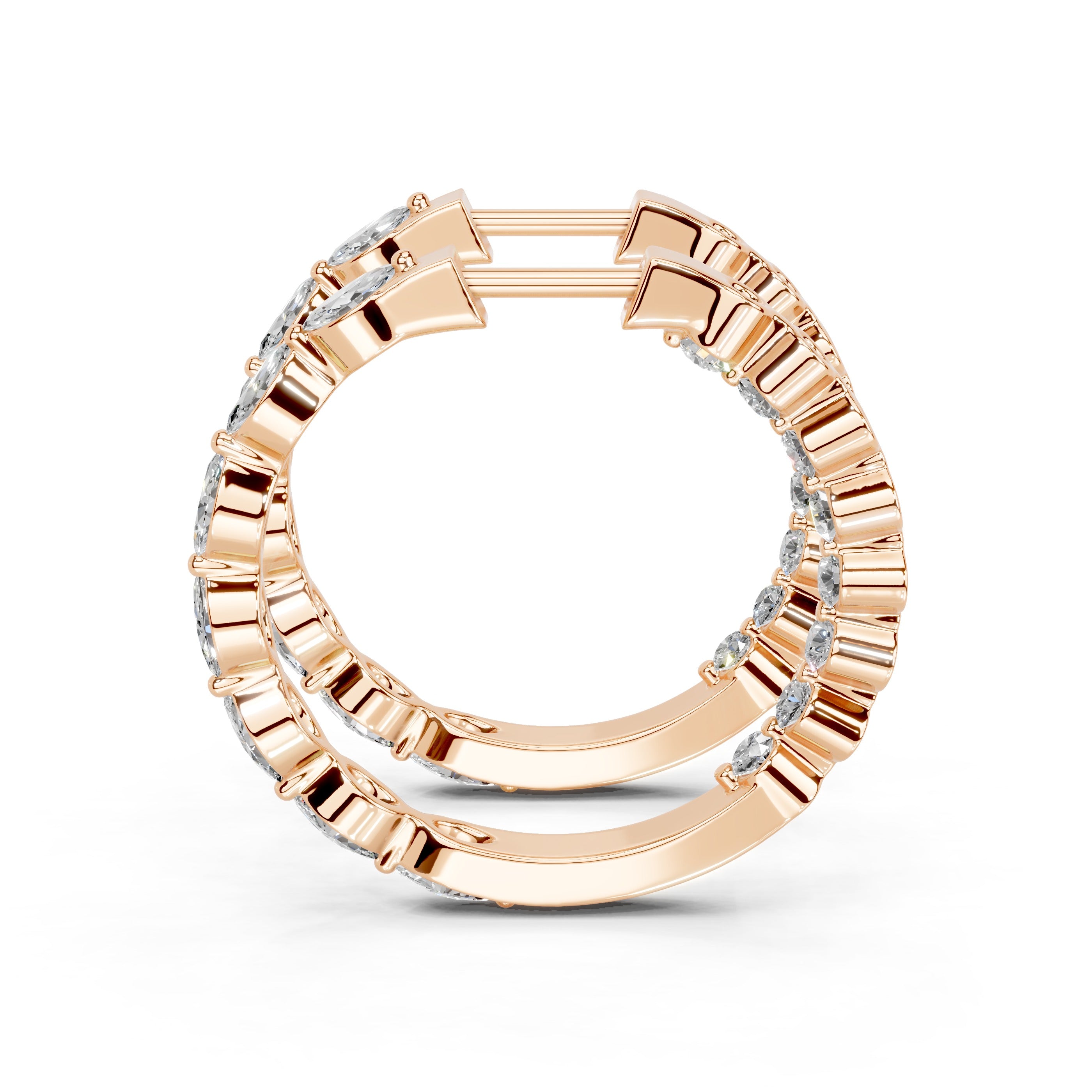 Marquise & Round In & Out Hoop Earrings