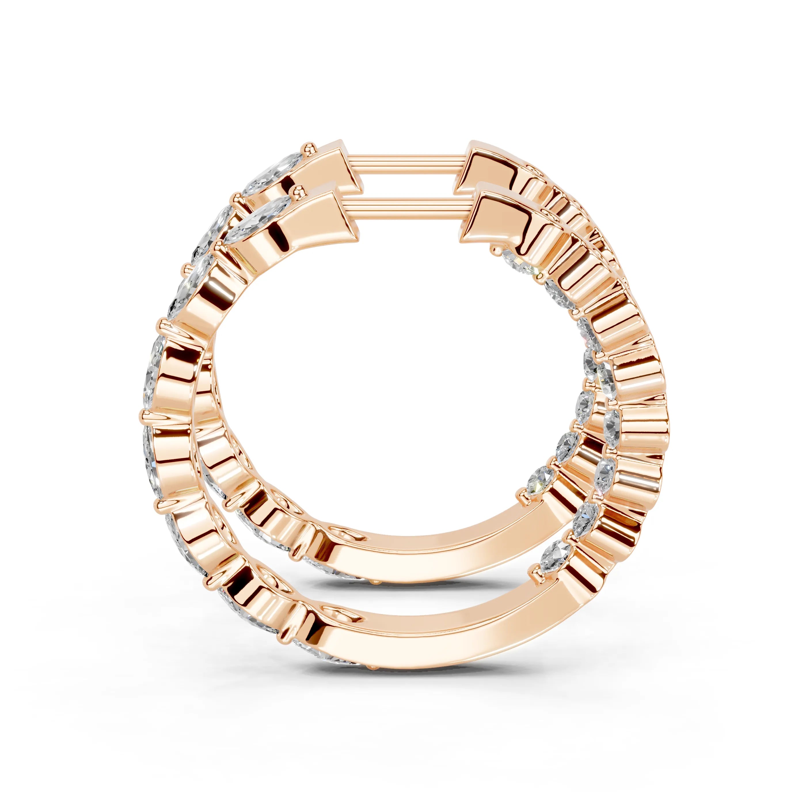 Marquise & Round In & Out Hoop Earrings