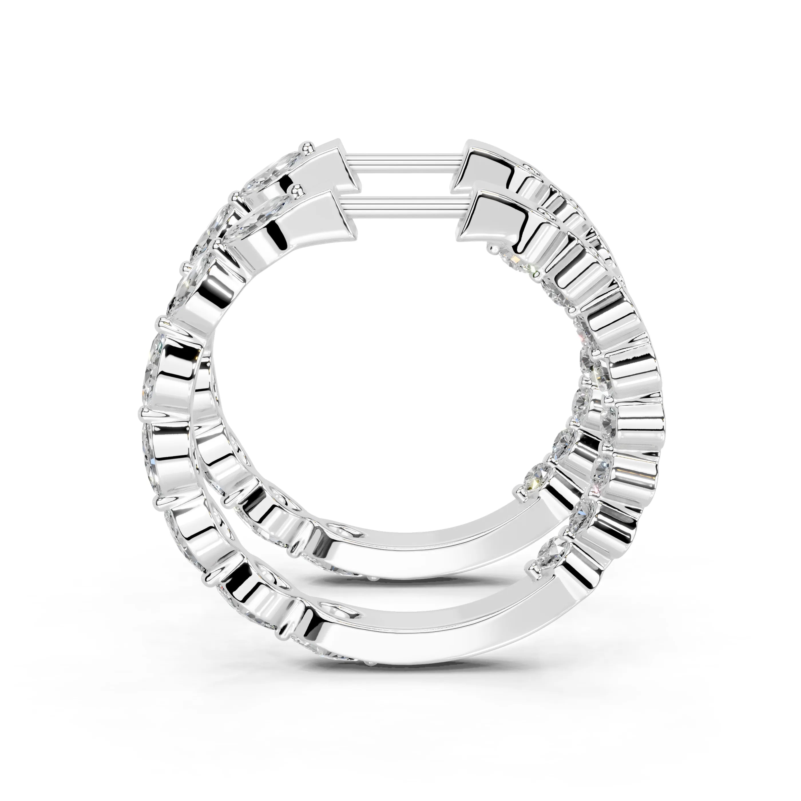 Marquise & Round In & Out Hoop Earrings