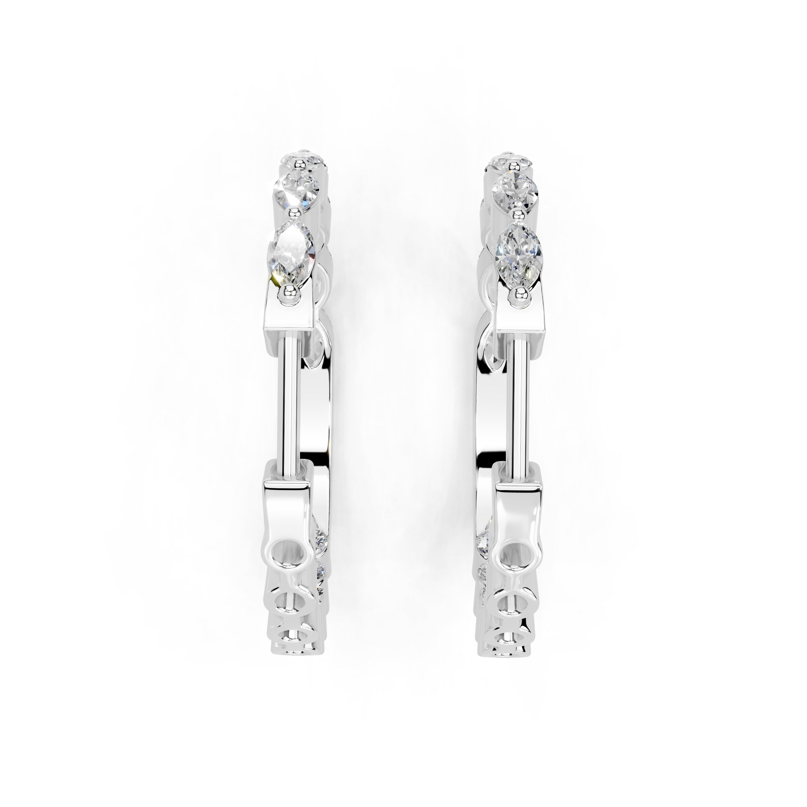 Marquise & Round In & Out Hoop Earrings